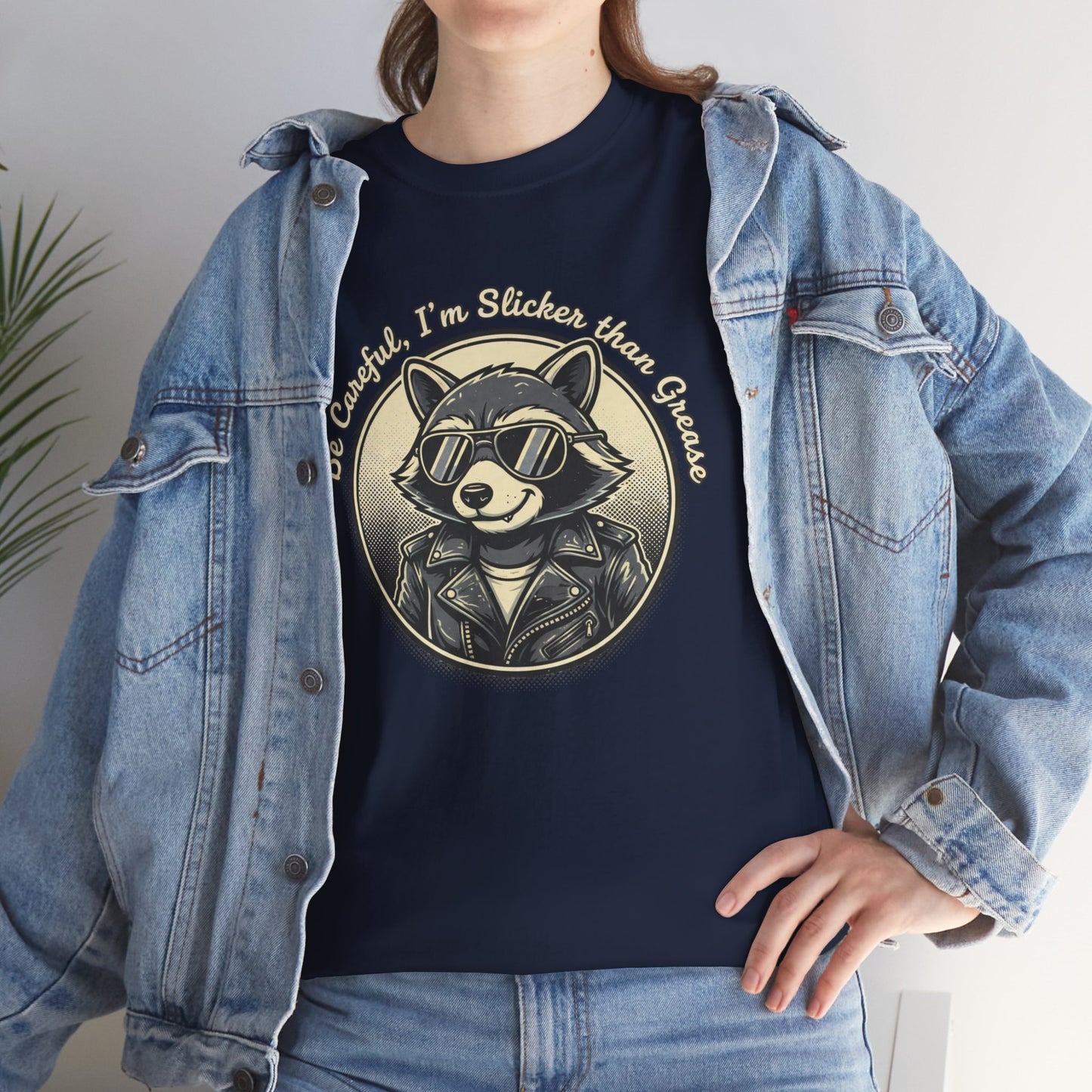 Raccoon Detective Graphic Tee — "Be Careful I’m Watching Your Snacks" Vintage Badge T-Shirt