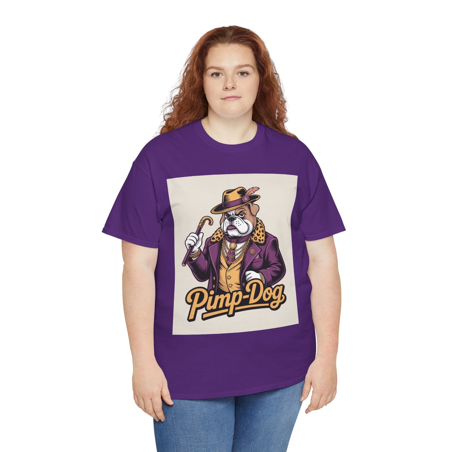 Pimp-Dog Graphic Tee — Retro Bulldog Character Shirt Printify