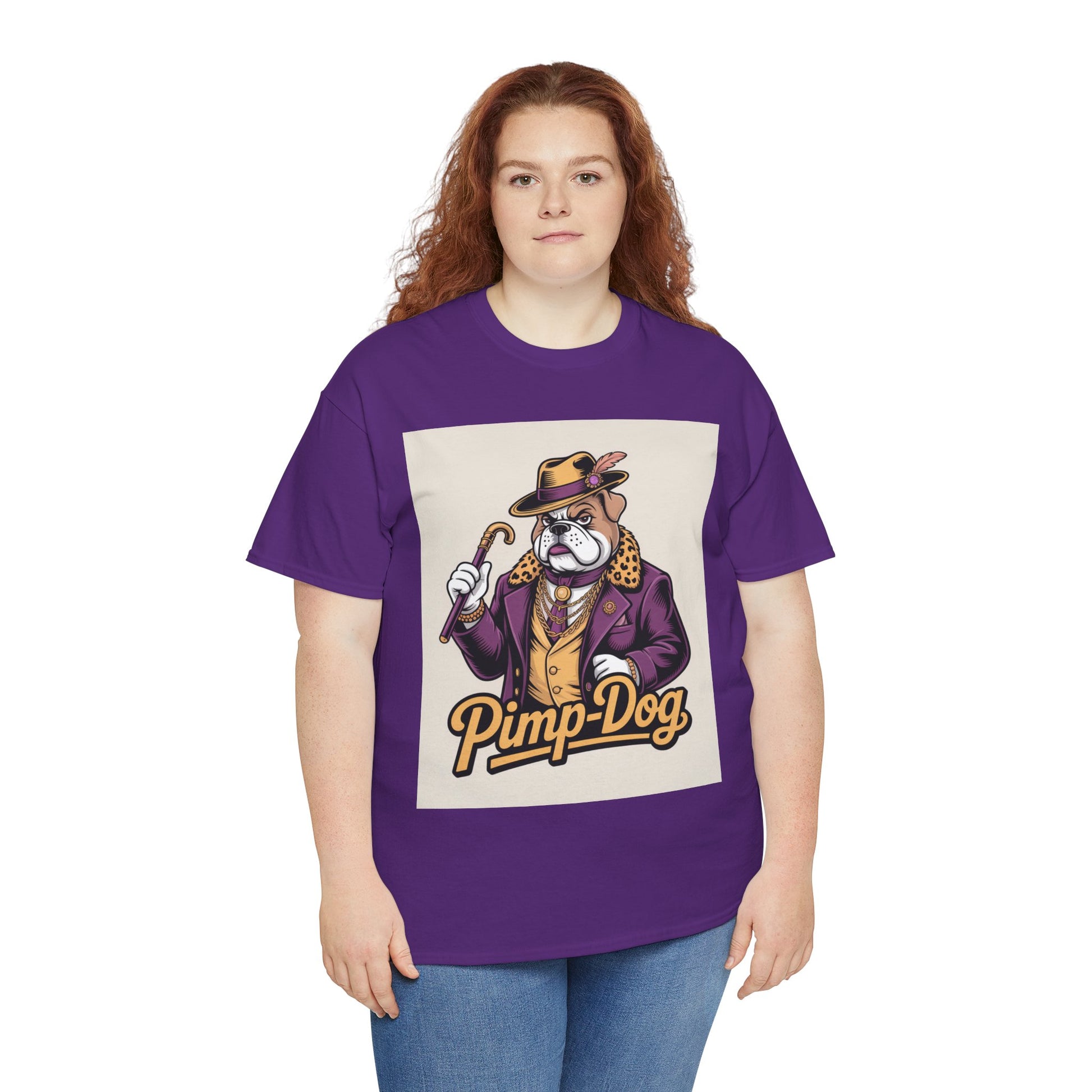 Pimp-Dog Graphic Tee — Retro Bulldog Character Shirt Printify