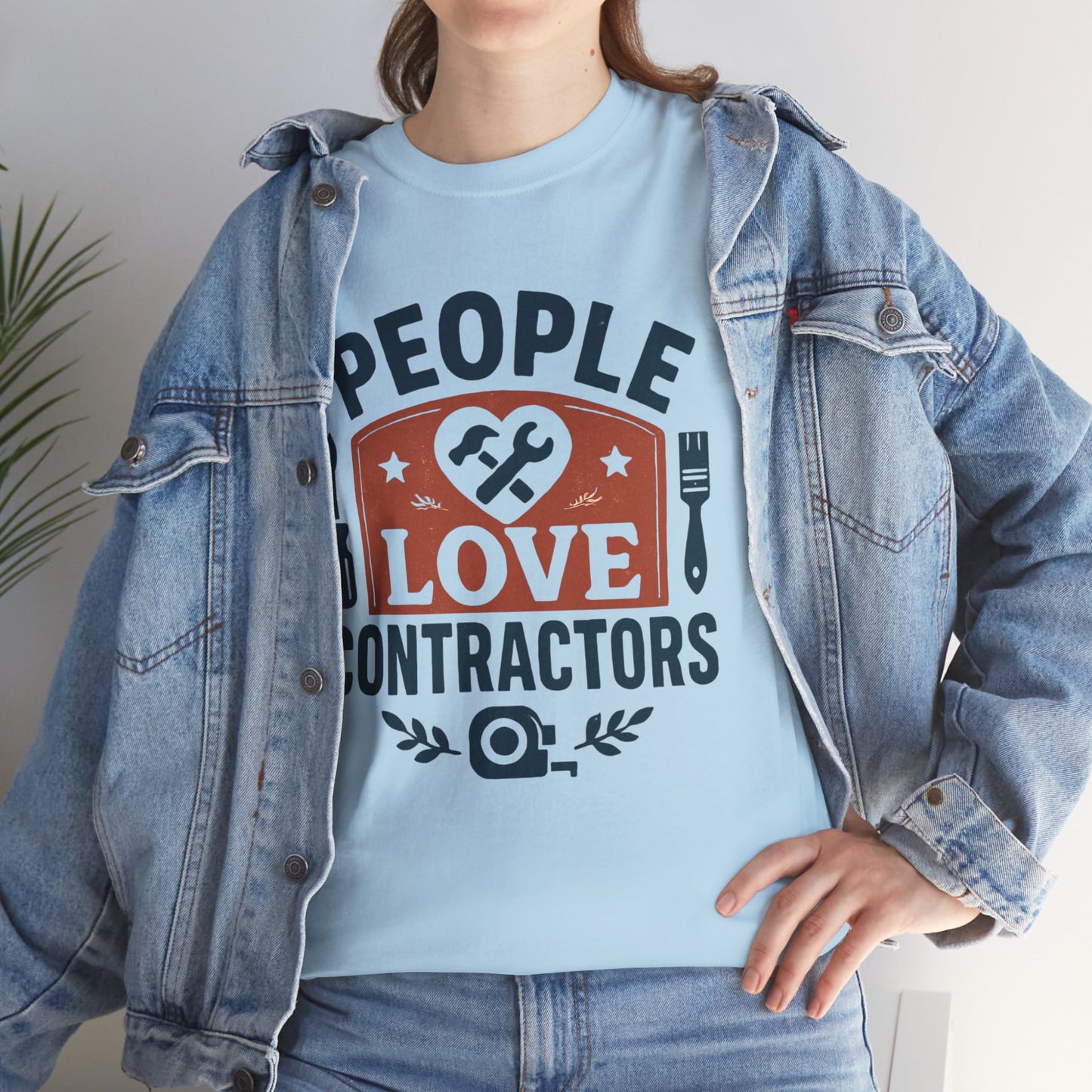 Contractor T-Shirt – "People Love Contractors" Graphic Tee Printify