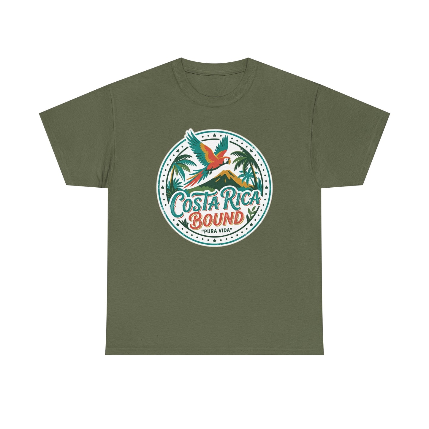 Costa Rica Bound T-Shirt — Tropical Parrot Travel Tee Printify