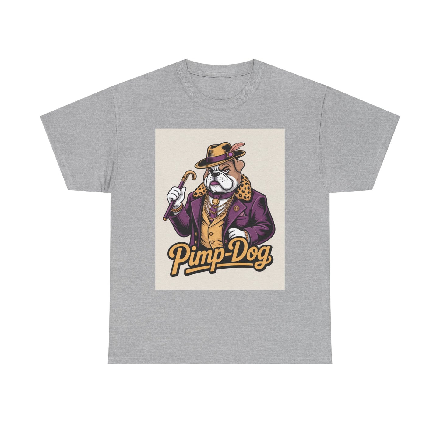 Pimp-Dog Graphic Tee — Retro Bulldog Character Shirt Printify