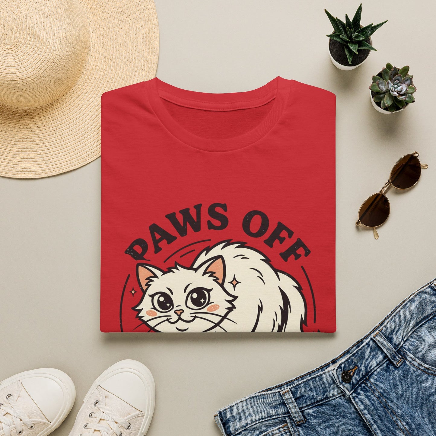 Paws Off My Kitty T-Shirt — Cute Protective Cat Graphic Tee