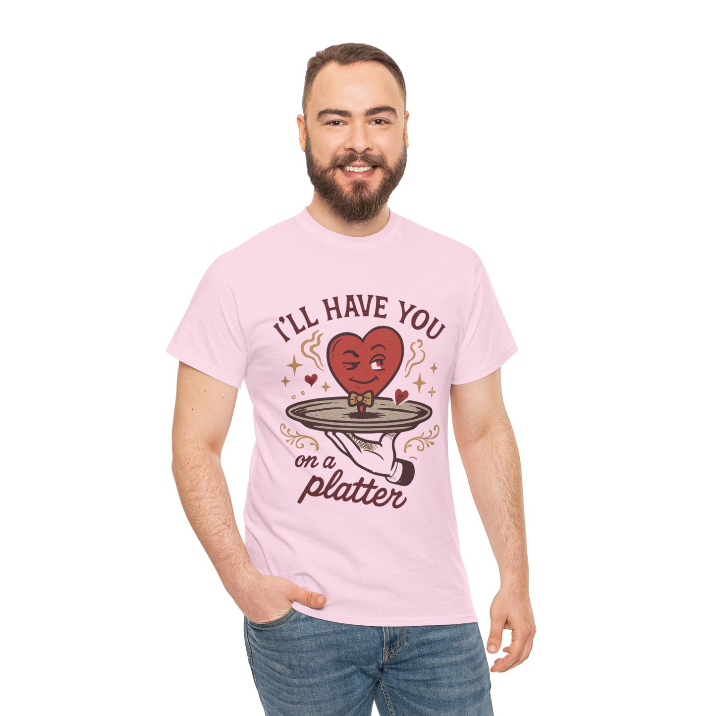 Valentine Heart on a Platter T-Shirt — I'll Have You on a Platter Cute Romantic Tee