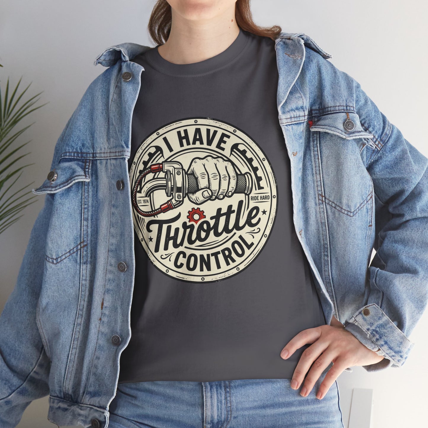 Throttle Control T-Shirt — "I Have Throttle Control" Vintage Motorcycle Tee