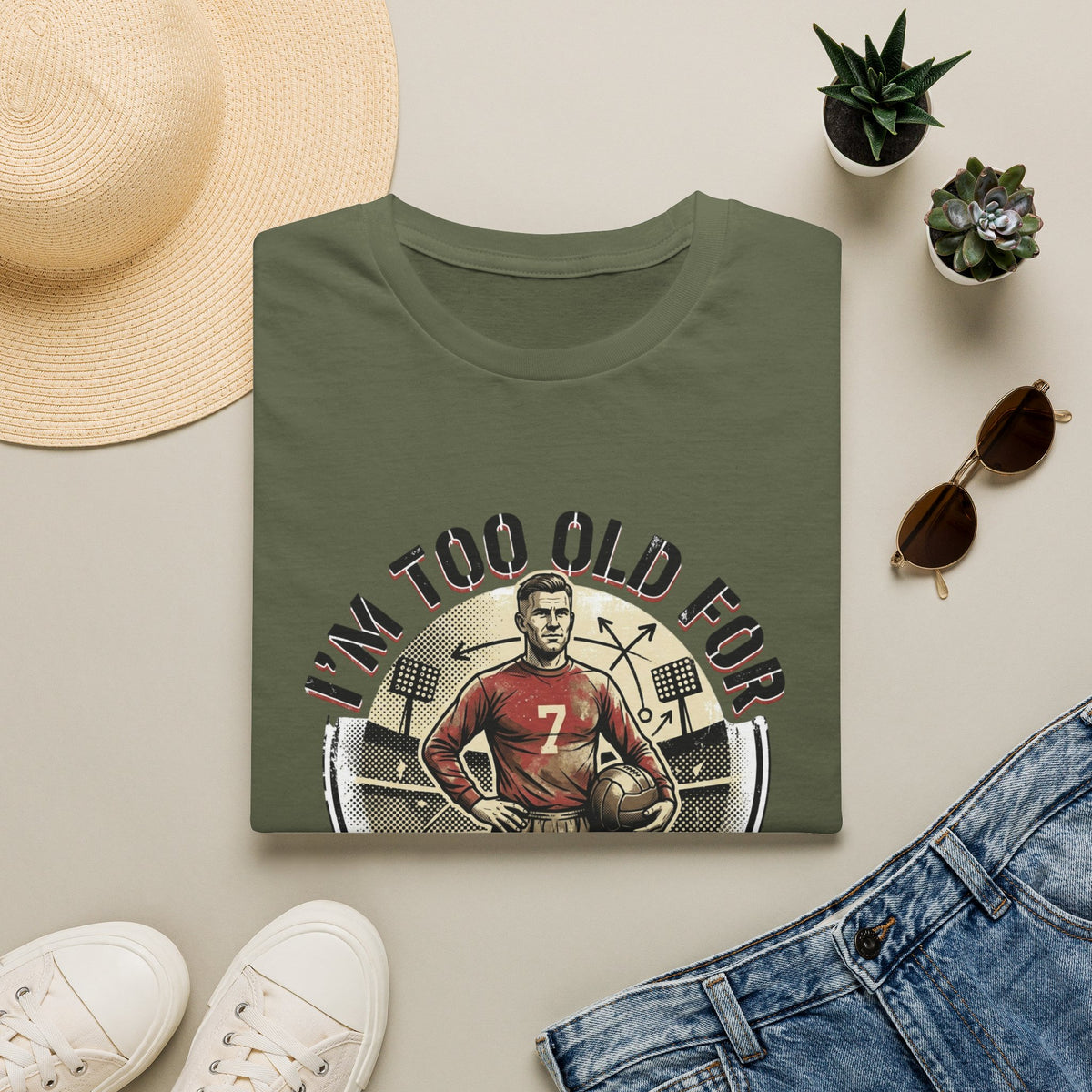 I'm Too Old for Games T-Shirt — Vintage Football Player Retro Tee