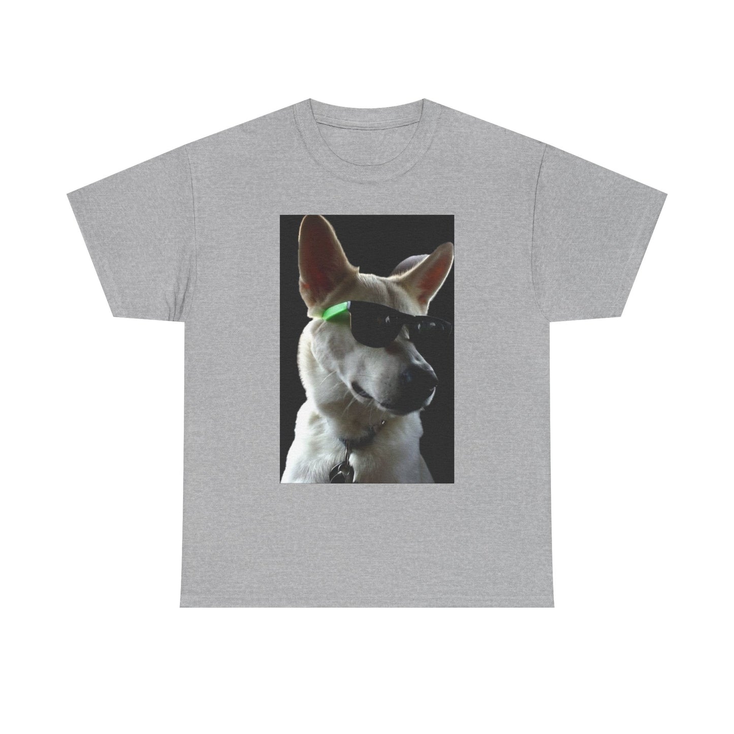 Cyberpunk Dog Photo Tee — Futuristic Bull Terrier Graphic T-Shirt Printify