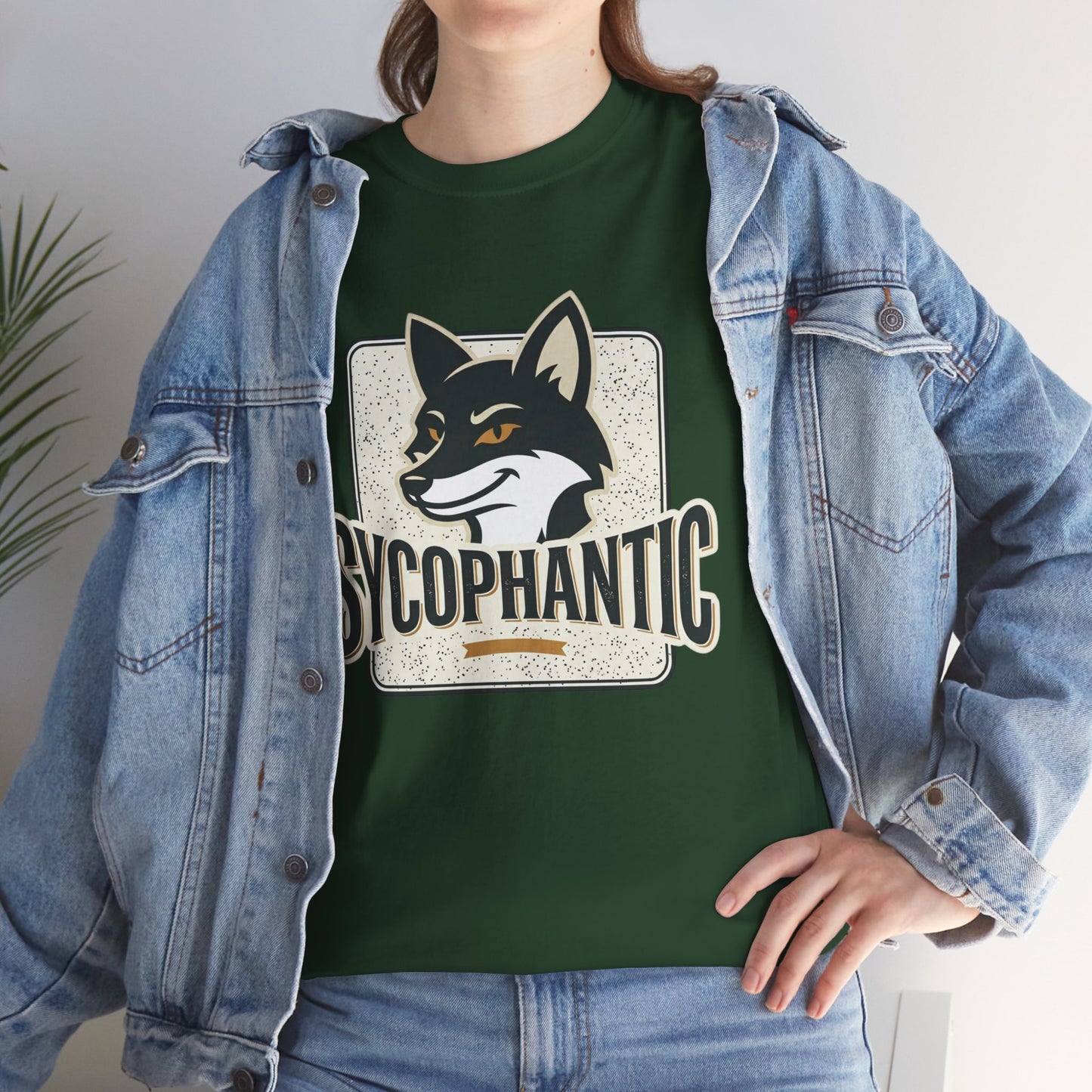 Sycophantic Fox Graphic Tee — Retro Animal Logo T-Shirt