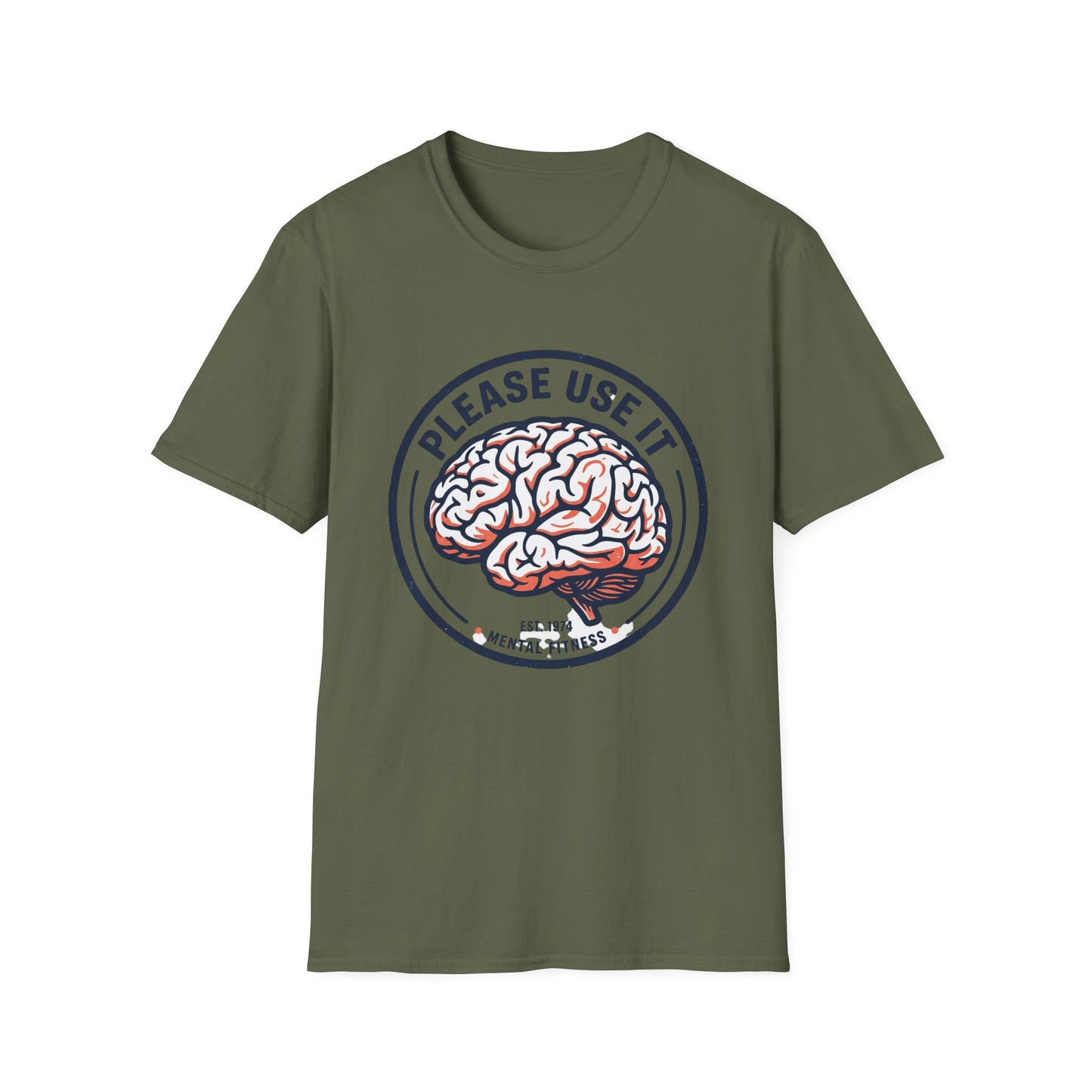 Please Use It Brain Graphic T-Shirt — Funny Mental Fitness Tee