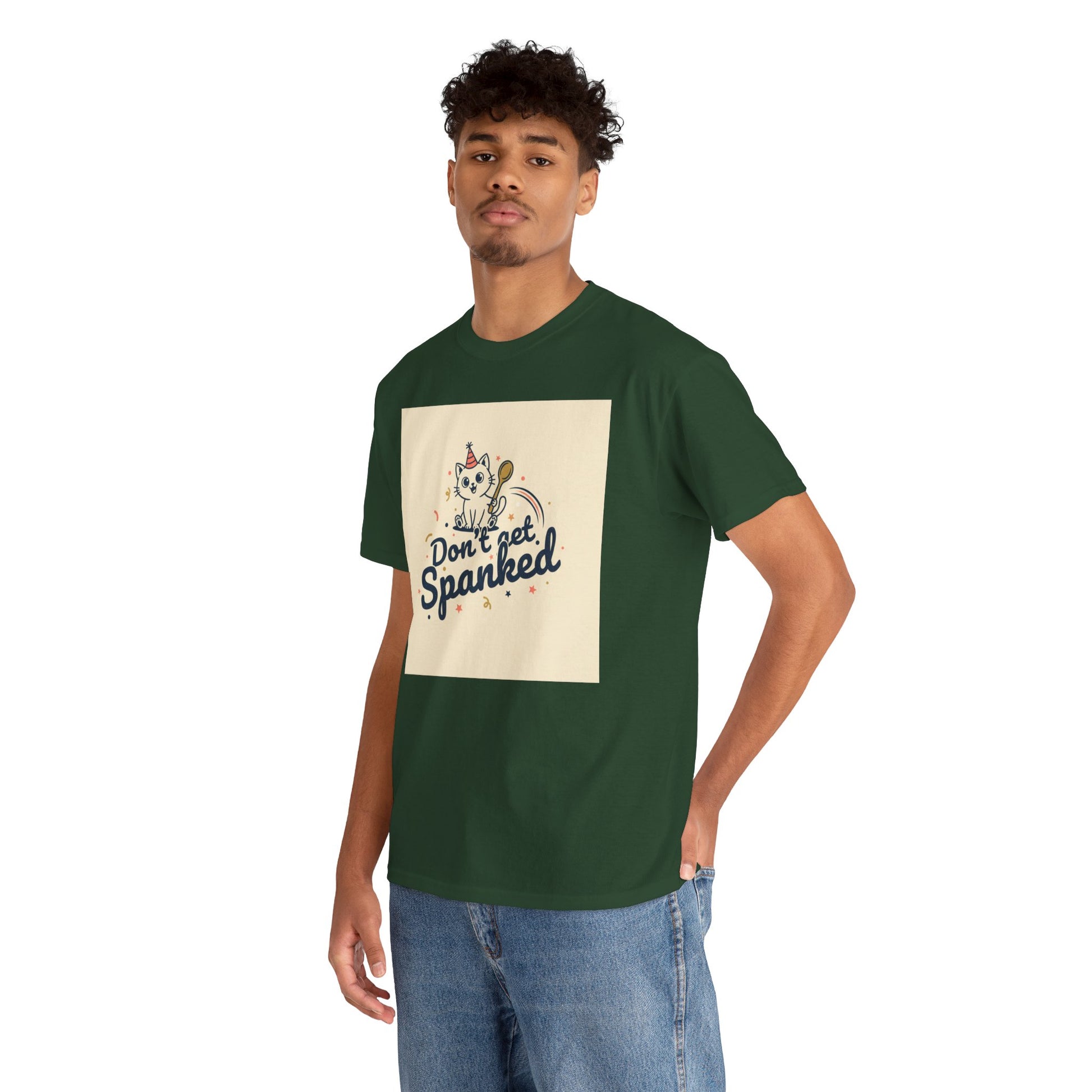 Don’t Get Spanked Cat Tee — Cute Retro Kitten Graphic T-Shirt Printify