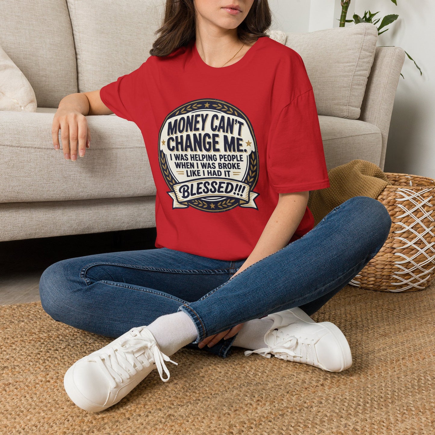"Money Can't Change Me" Inspirational Vintage Graphic Tee