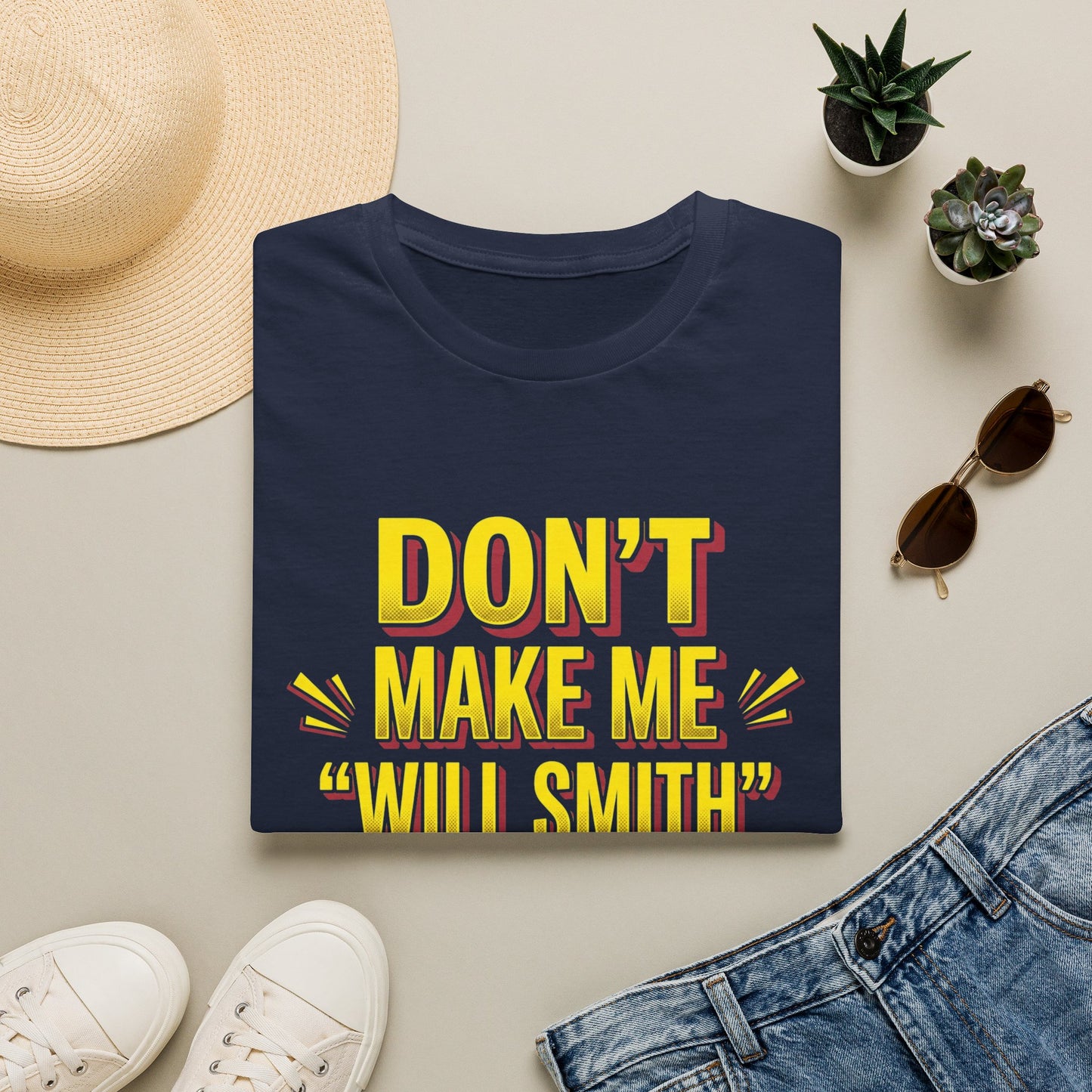 Don't Make Me "Will Smith" T-Shirt — Bold Yellow Graphic Tee