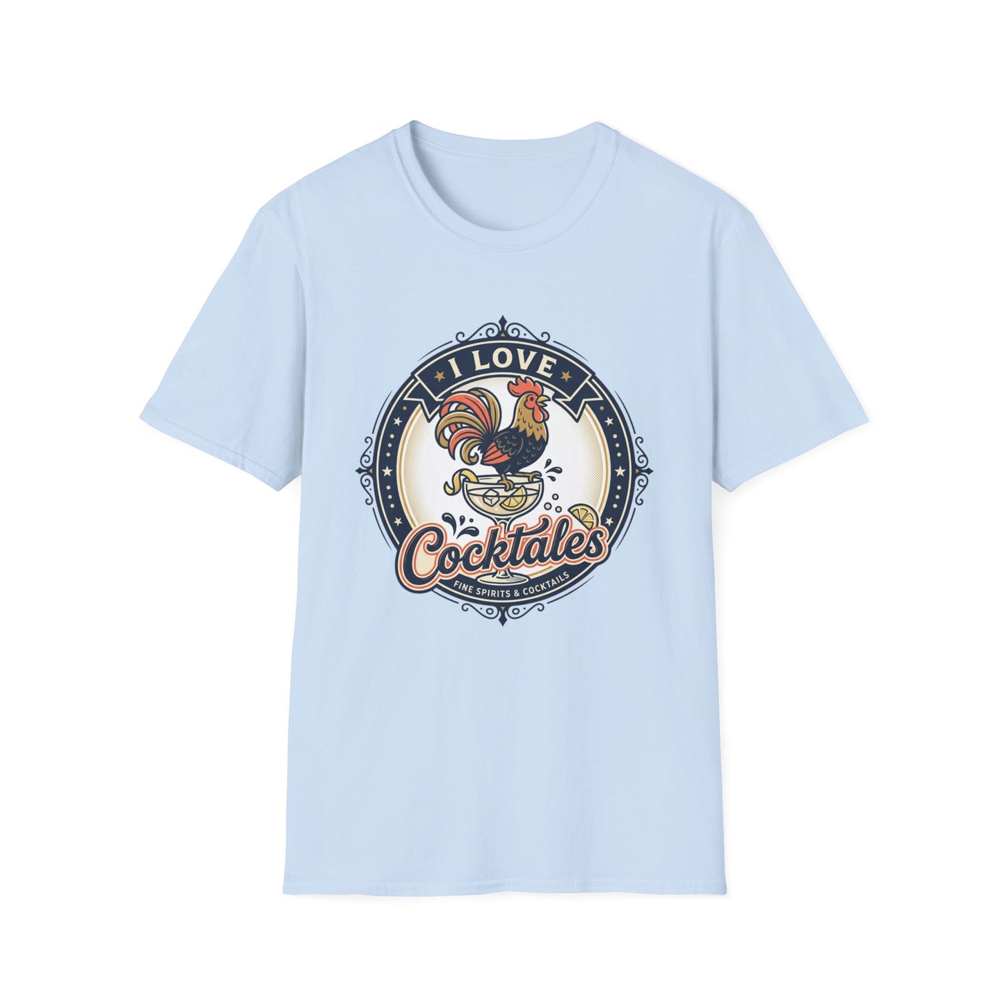 I Love Cocktales T-Shirt — Retro Rooster Cocktail Bar Tee