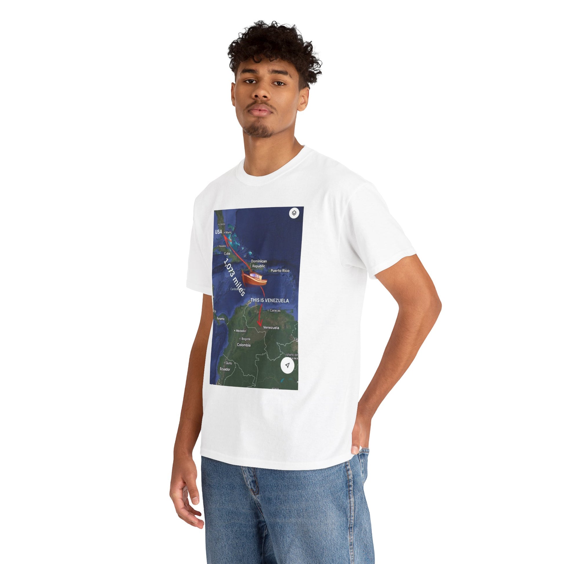 Weather Radar Tee — Tropical Storm Tracking Map Graphic Shirt Printify