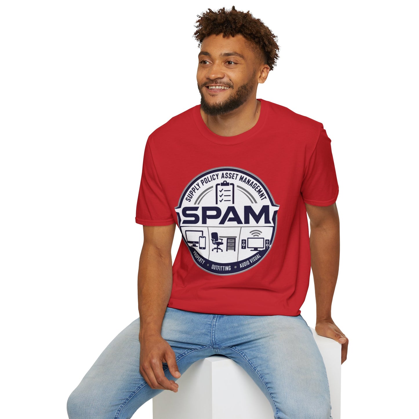 SPAM Supply Policy Asset Management T-Shirt — Logistics/ IT / Admin Graphic Tee