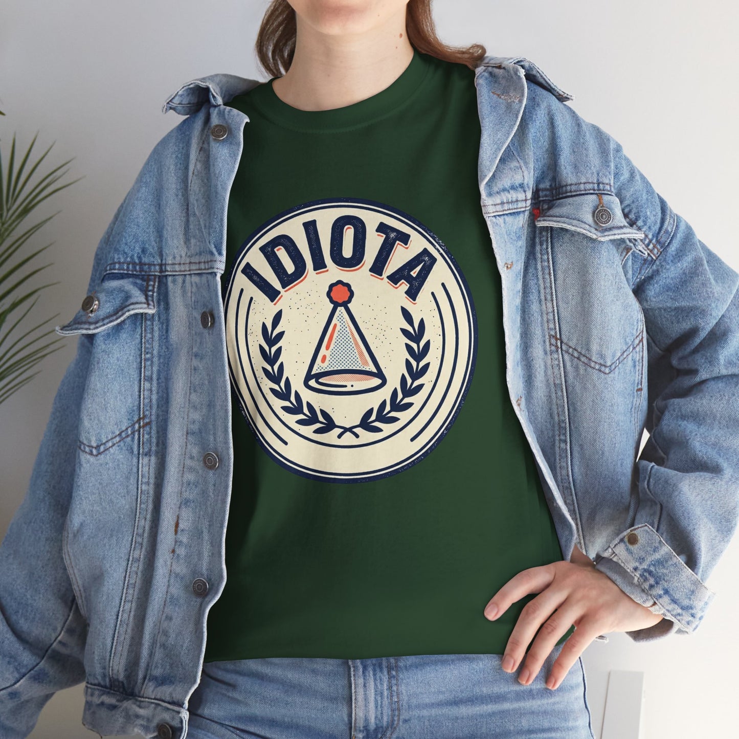 Idiota Crest T-Shirt — Vintage Emblem Graphic Tee
