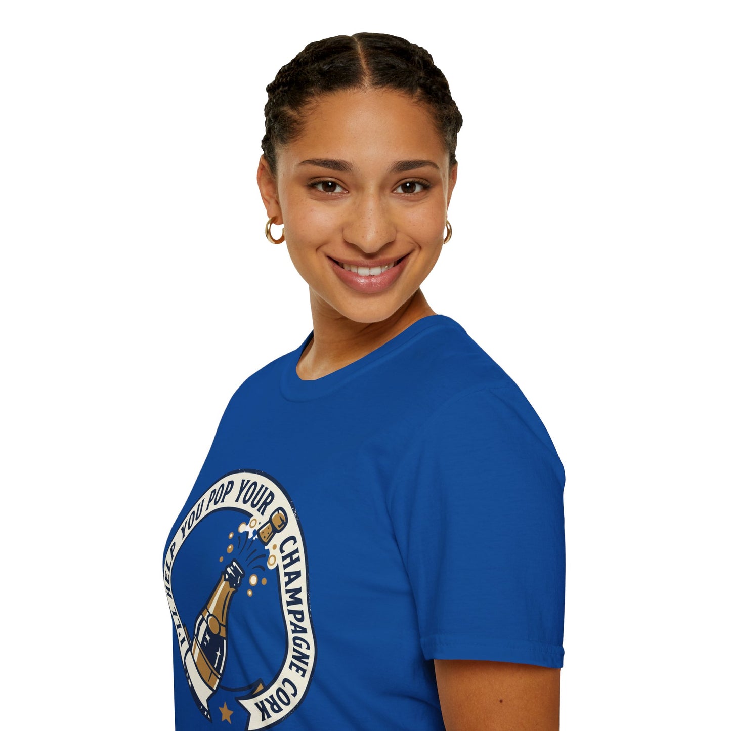 Champagne Cork Pop T-Shirt – "I’ll Help You Pop Your Champagne Cork" Celebration Tee