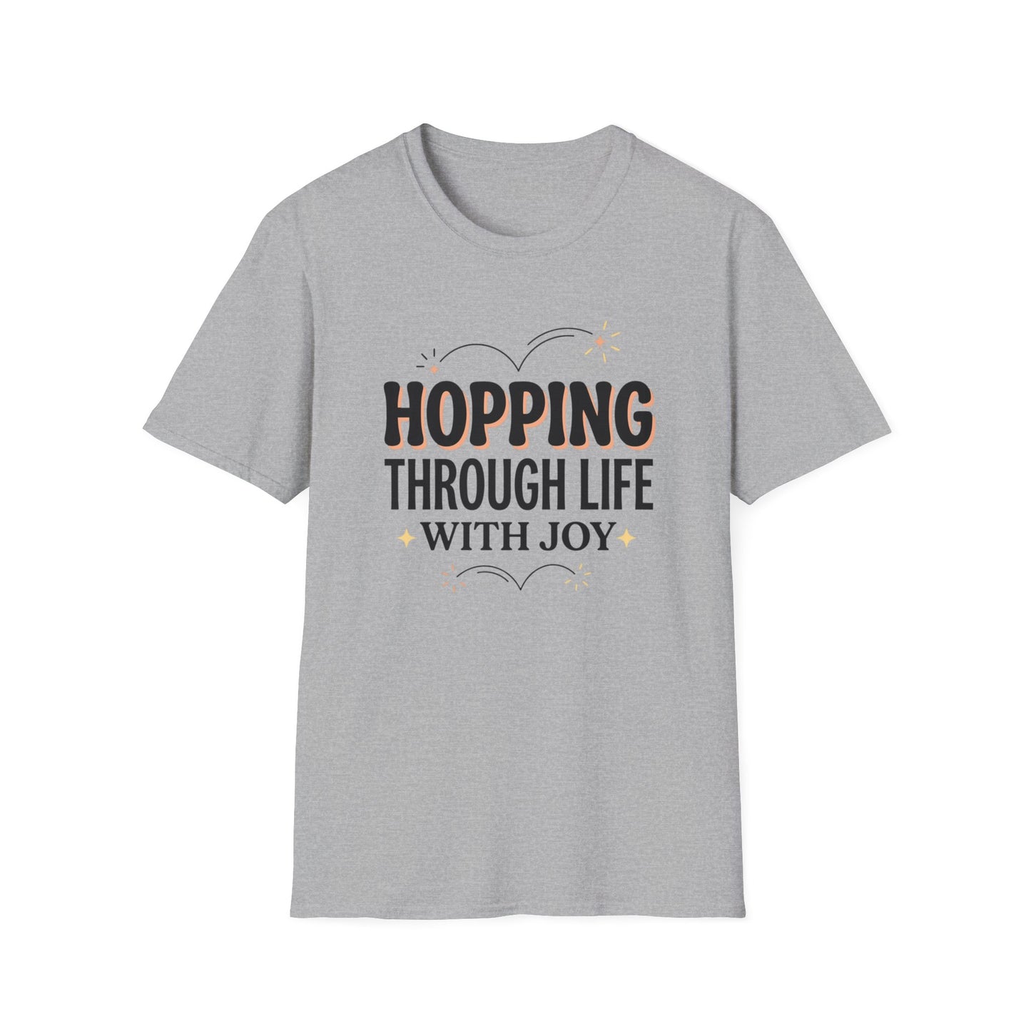 Hopping Through Life Tee — "Hopping Through Life with Joy" Inspirational Graphic T-Shirt