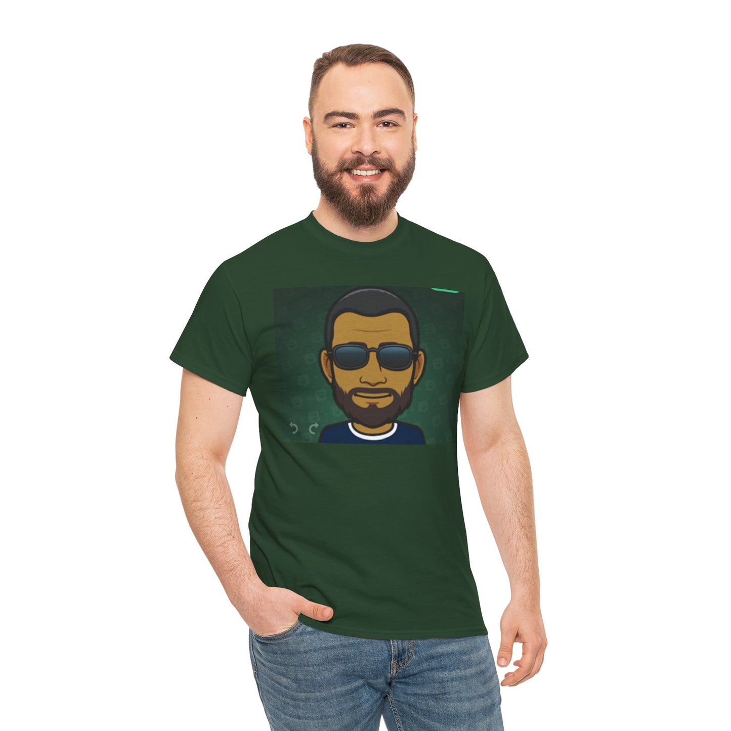 Bitmoji Portrait Tee — Cool Sunglasses Avatar Graphic T-Shirt Printify