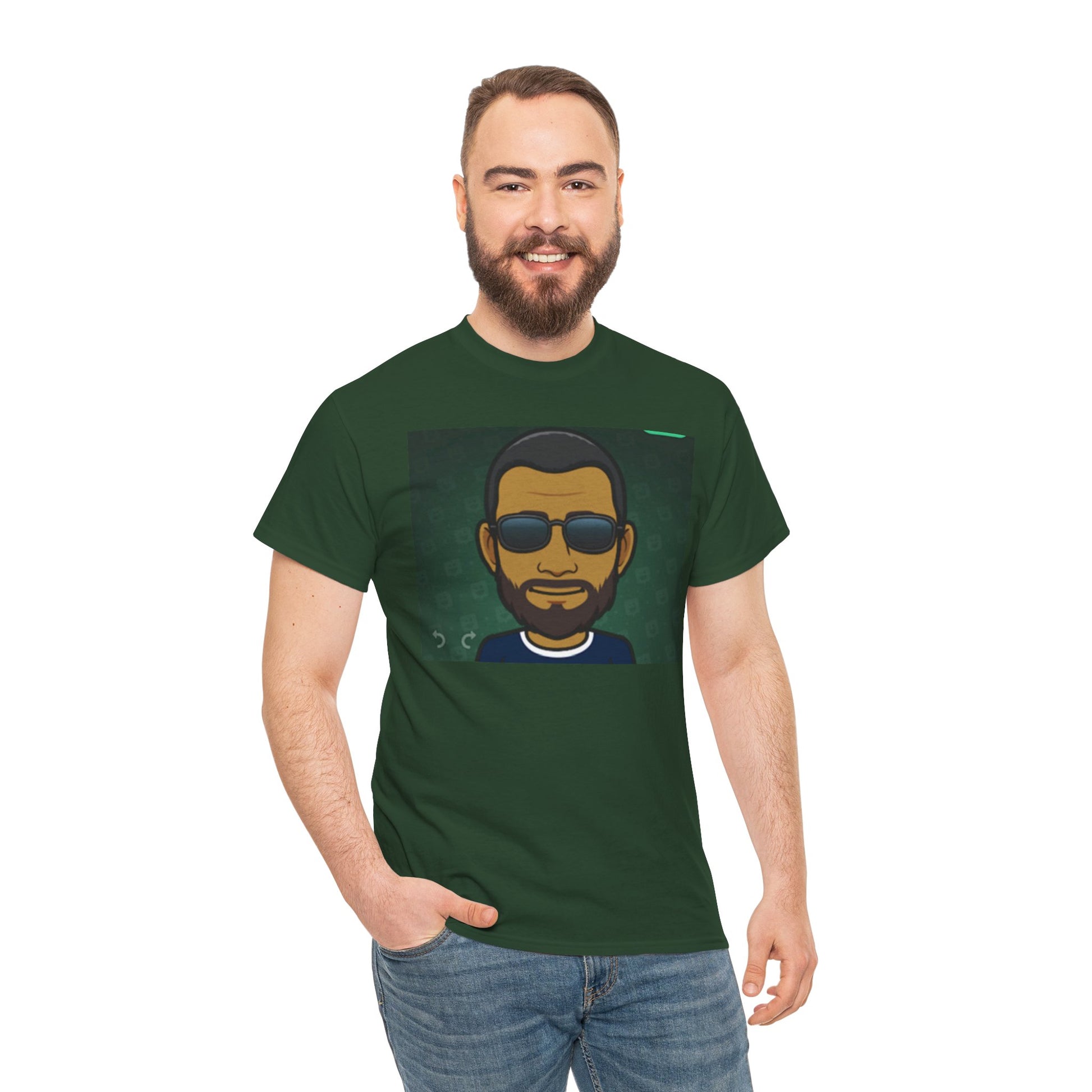 Bitmoji Portrait Tee — Cool Sunglasses Avatar Graphic T-Shirt Printify