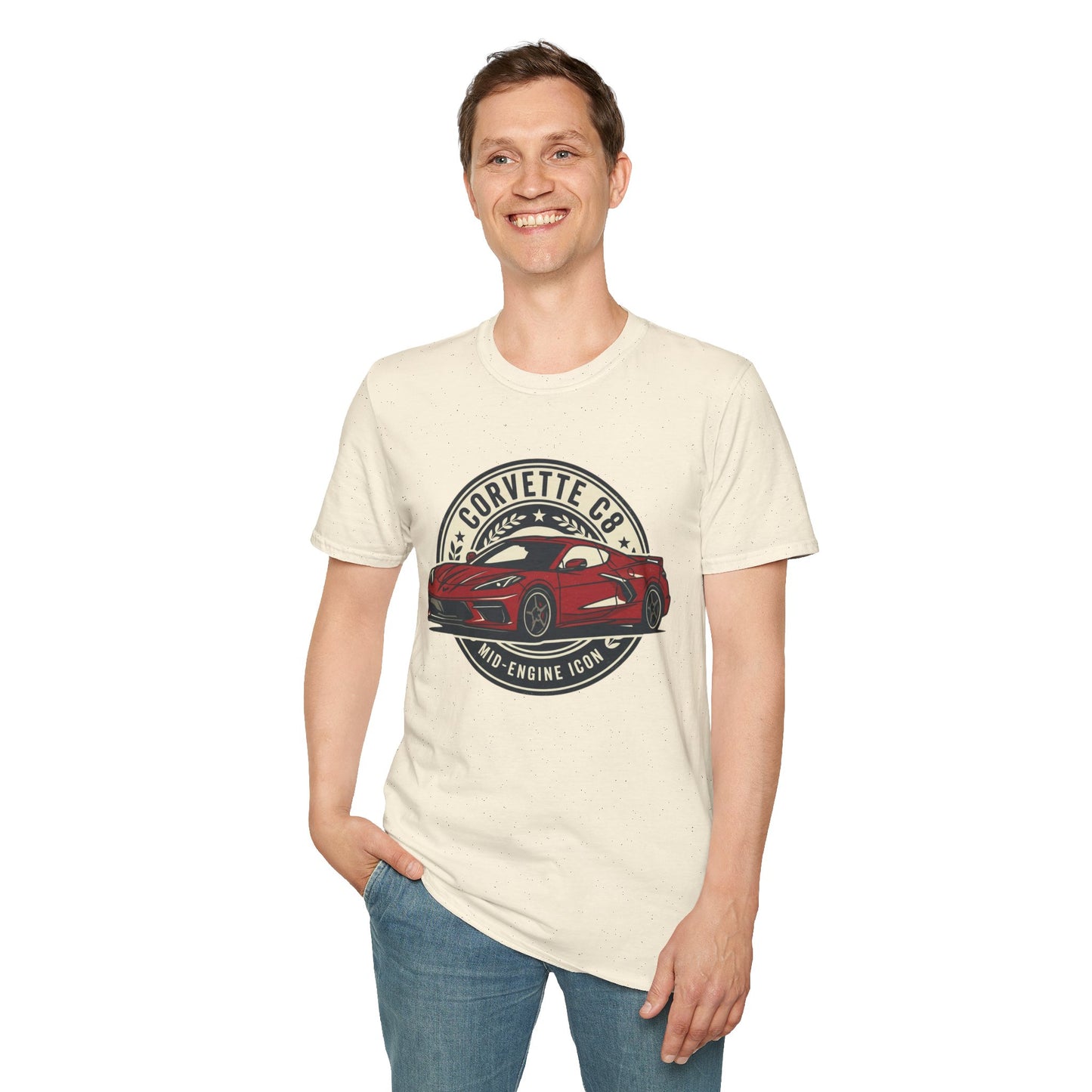 Corvette C8 Tee — Red Mid‑Engine Icon Car Shirt