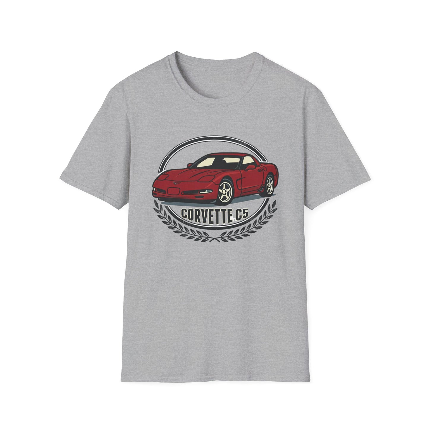 Corvette C5 T-Shirt – Classic Red Sports Car Crewneck for Car Enthusiasts