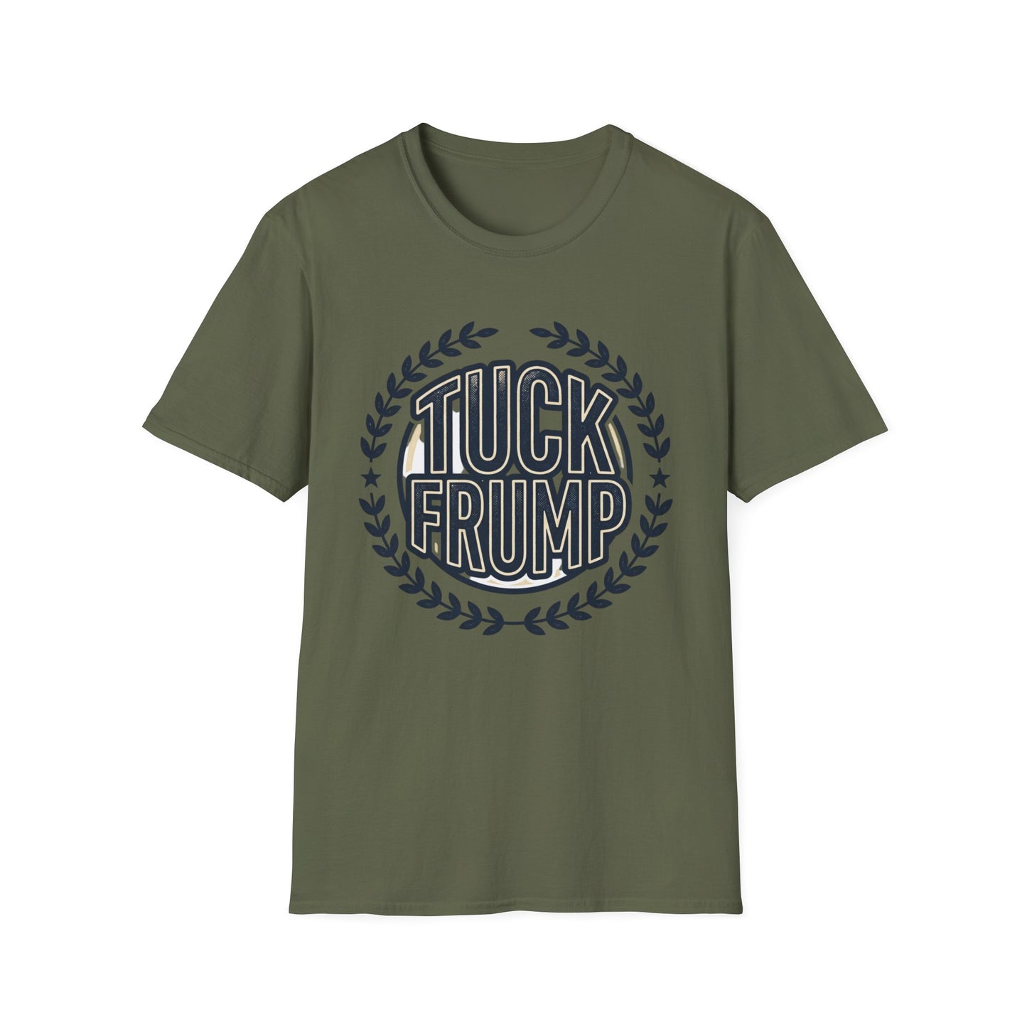 "Tuck Frump" Vintage Laurel Emblem Political Satire Tee