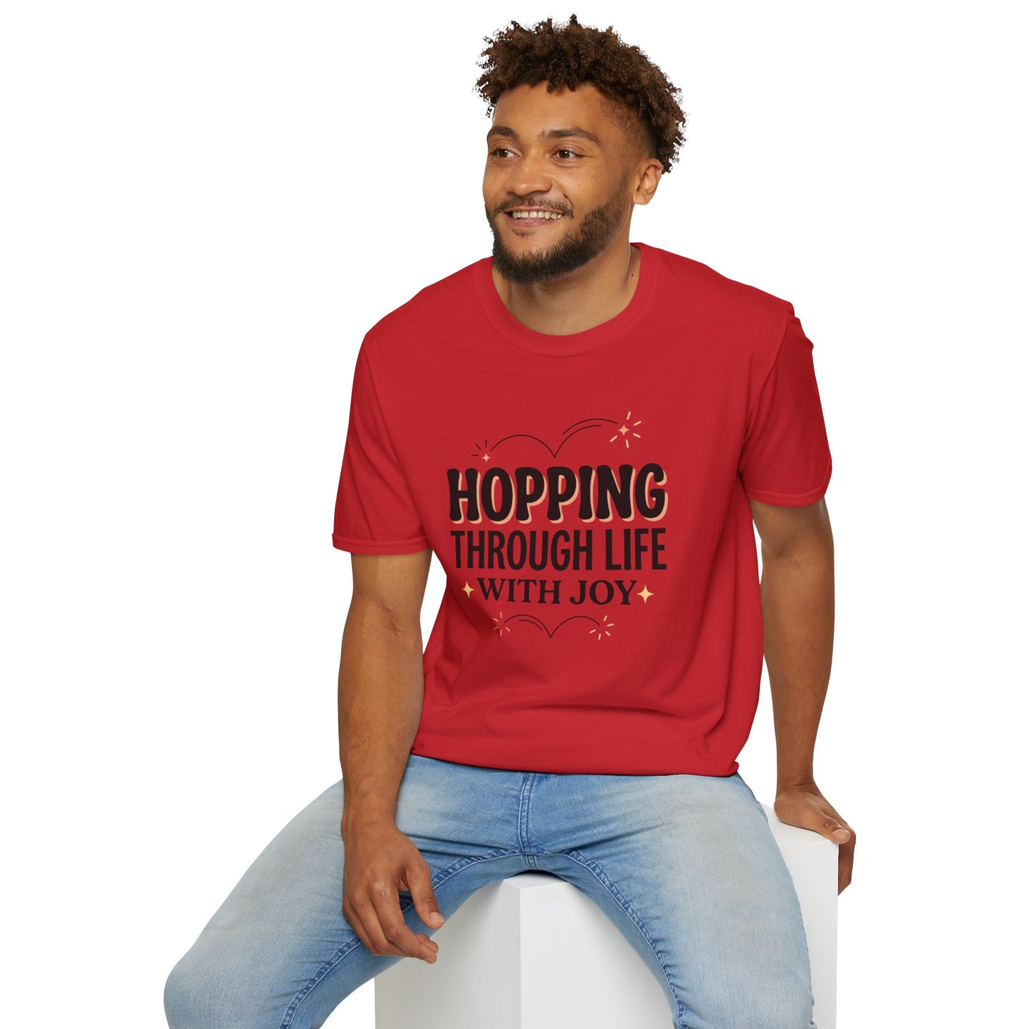 Hopping Through Life Tee — "Hopping Through Life with Joy" Inspirational Graphic T-Shirt