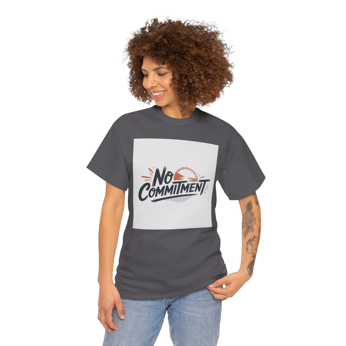 No Commitment T-Shirt — Funny Casual Graphic Tee for Dating & Freedom Lovers