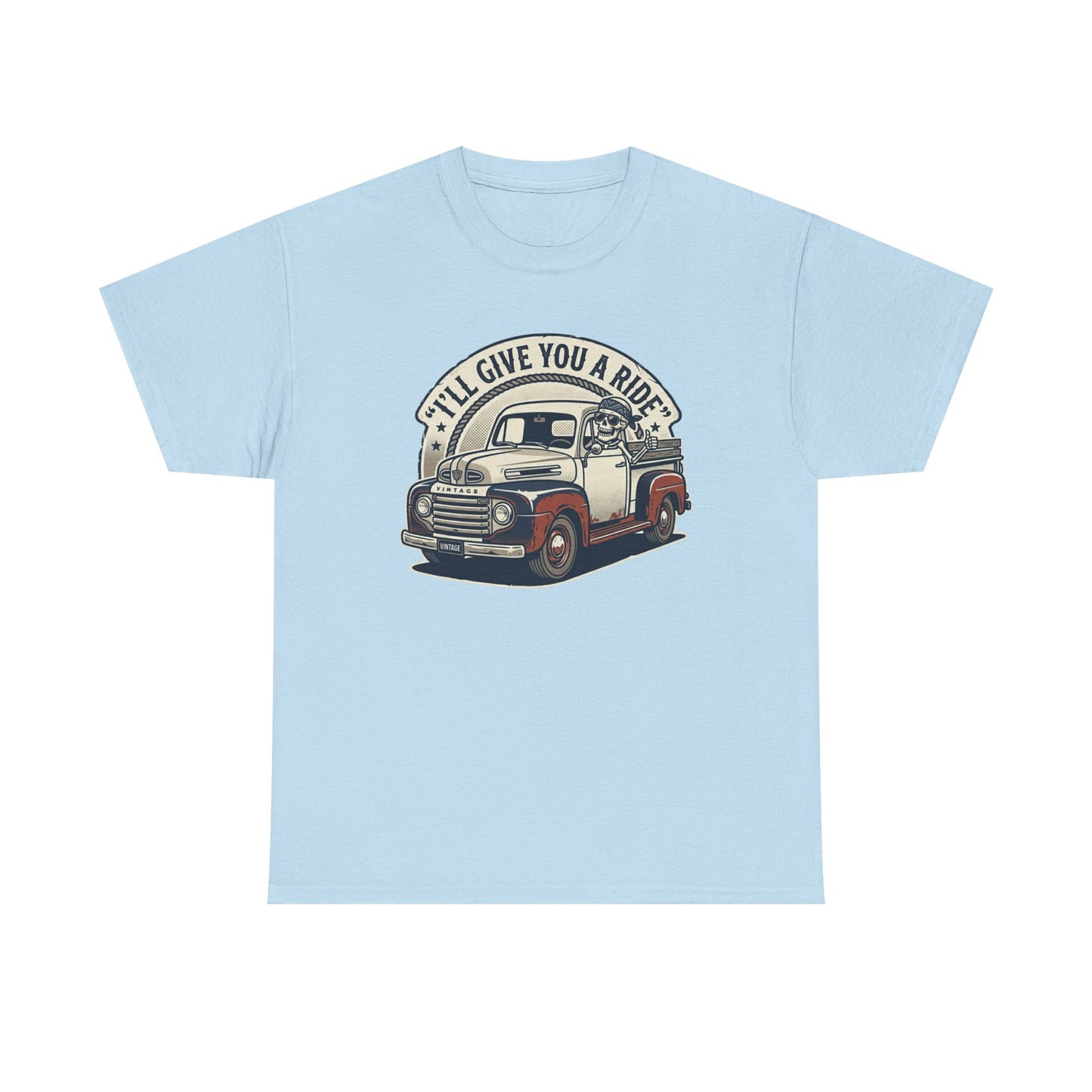 Vintage Pickup Truck T-Shirt — “I’ll Give You a Ride” Classic Retro Tee Printify