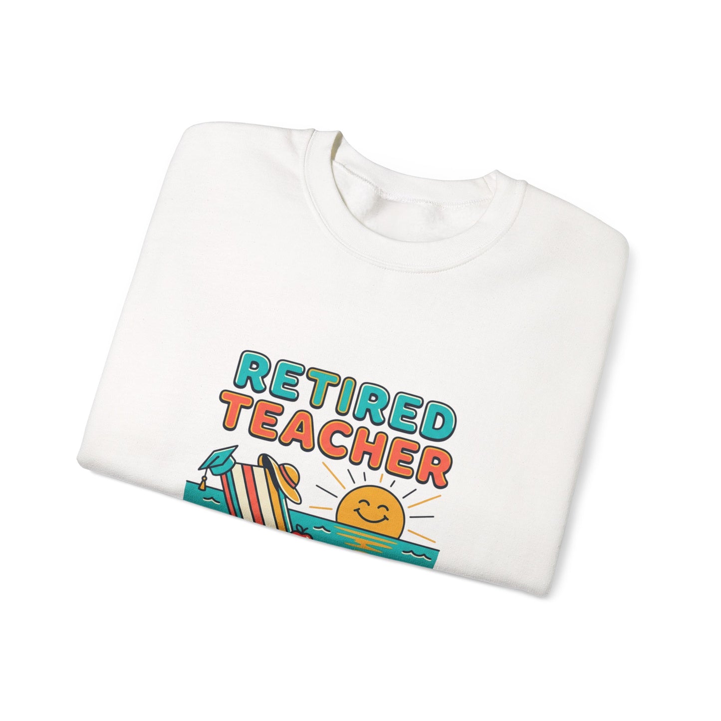 Retired Teacher Crewneck Sweatshirt | Beach Life, Retirement, Personalized Year
