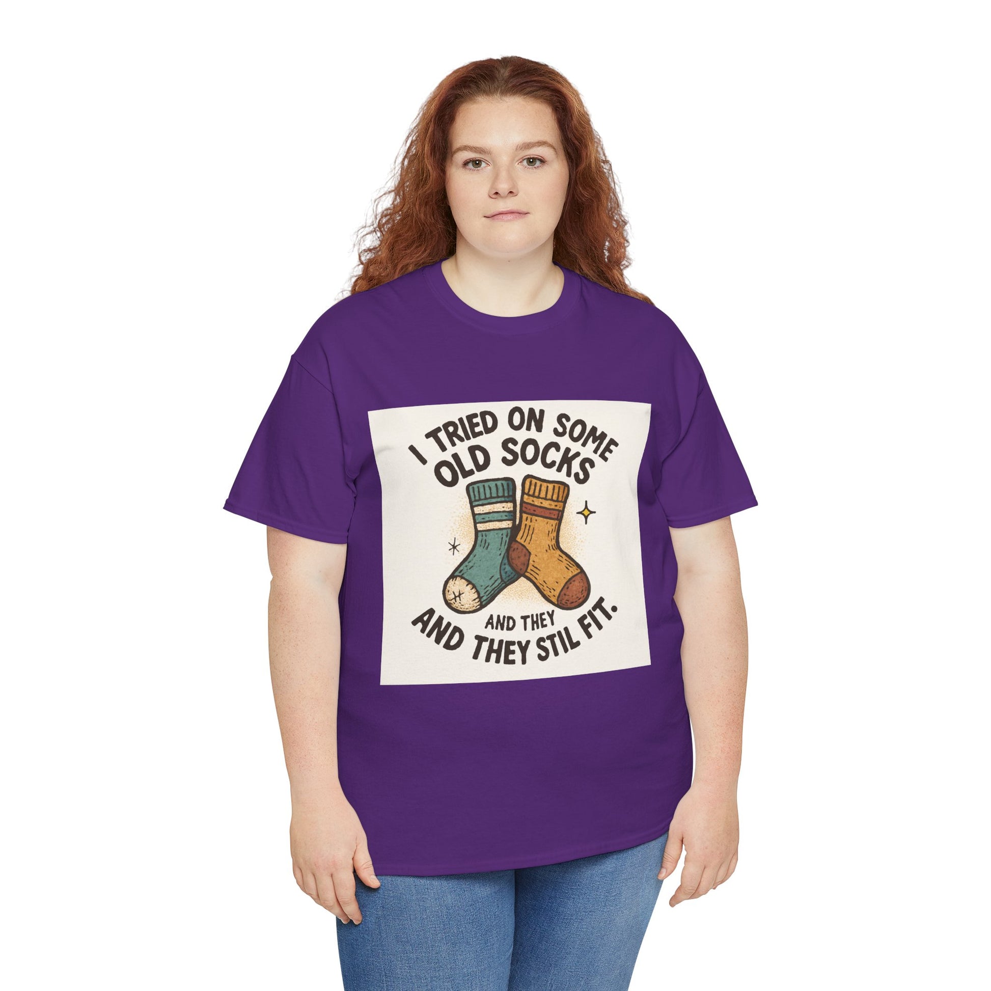 Funny Socks T-Shirt – “I Tried On Some Old Socks and They Still Fit” Graphic Tee Printify