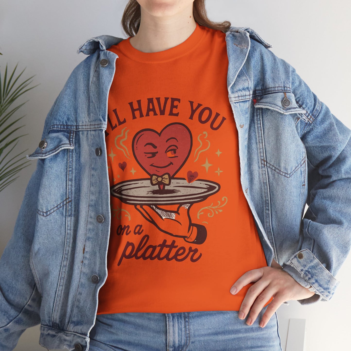 Valentine Heart on a Platter T-Shirt — I'll Have You on a Platter Cute Romantic Tee