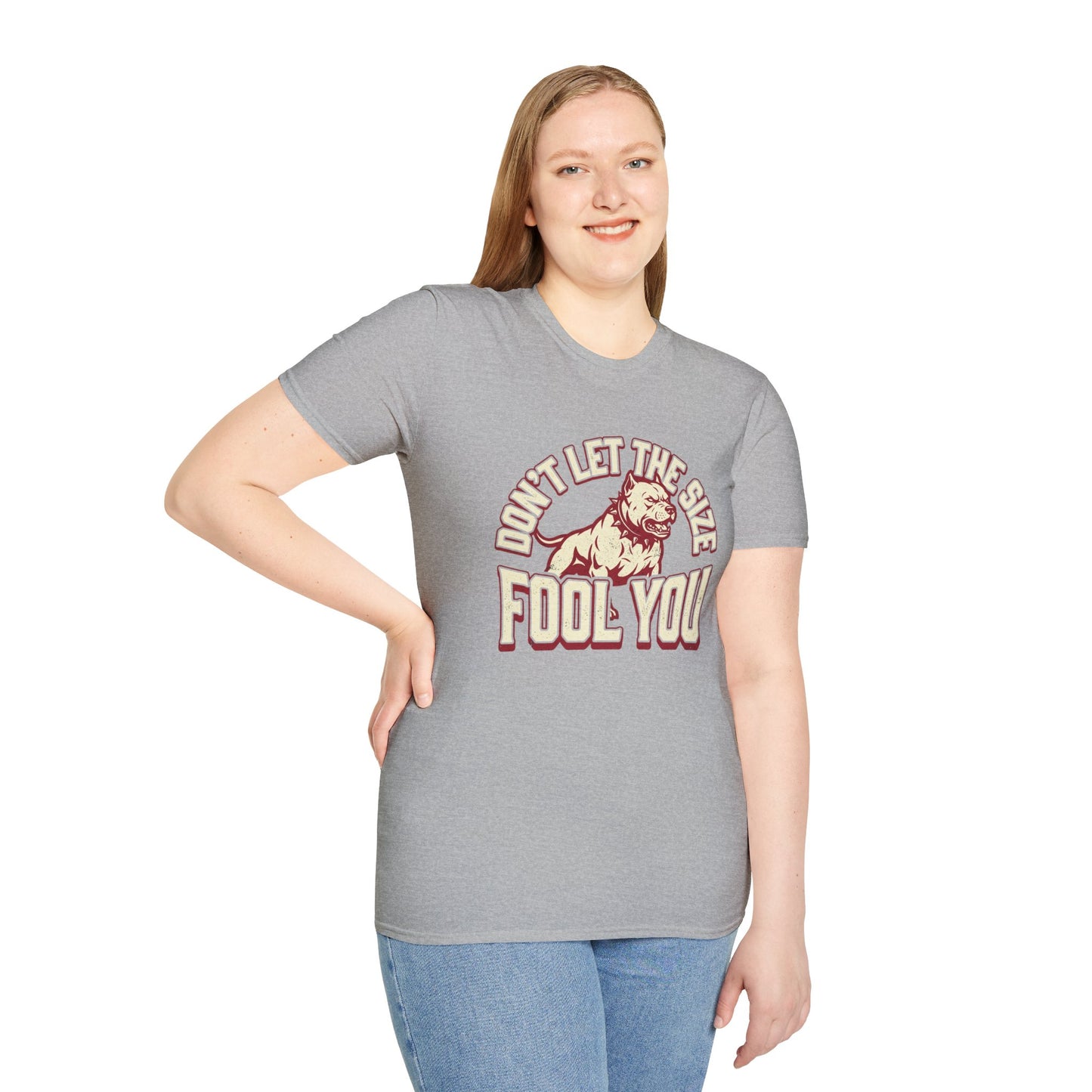 "Don’t Let The Size Fool You" Vintage Dog Tee-Pitbull Graphic T-Shirt