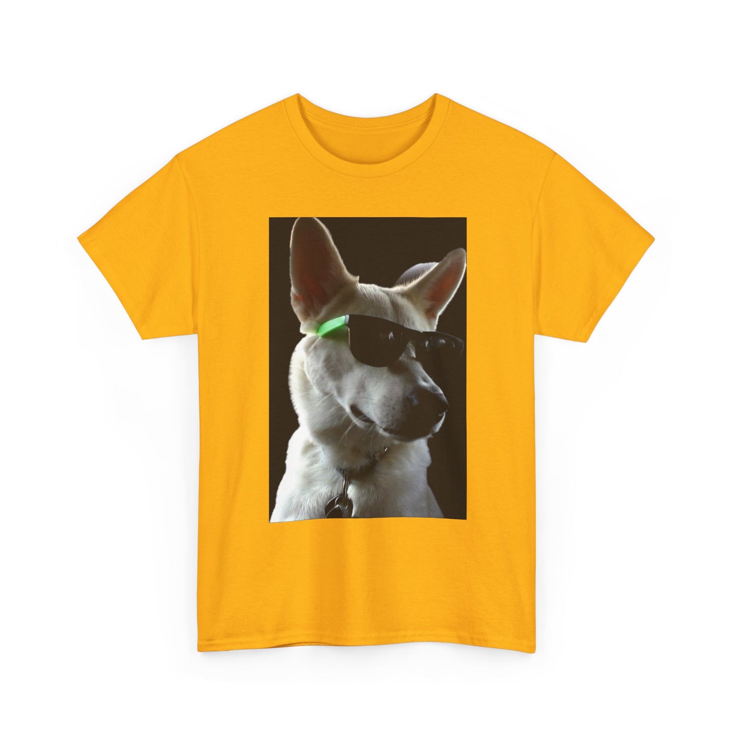 Cyberpunk Dog Photo Tee — Futuristic Bull Terrier Graphic T-Shirt Printify