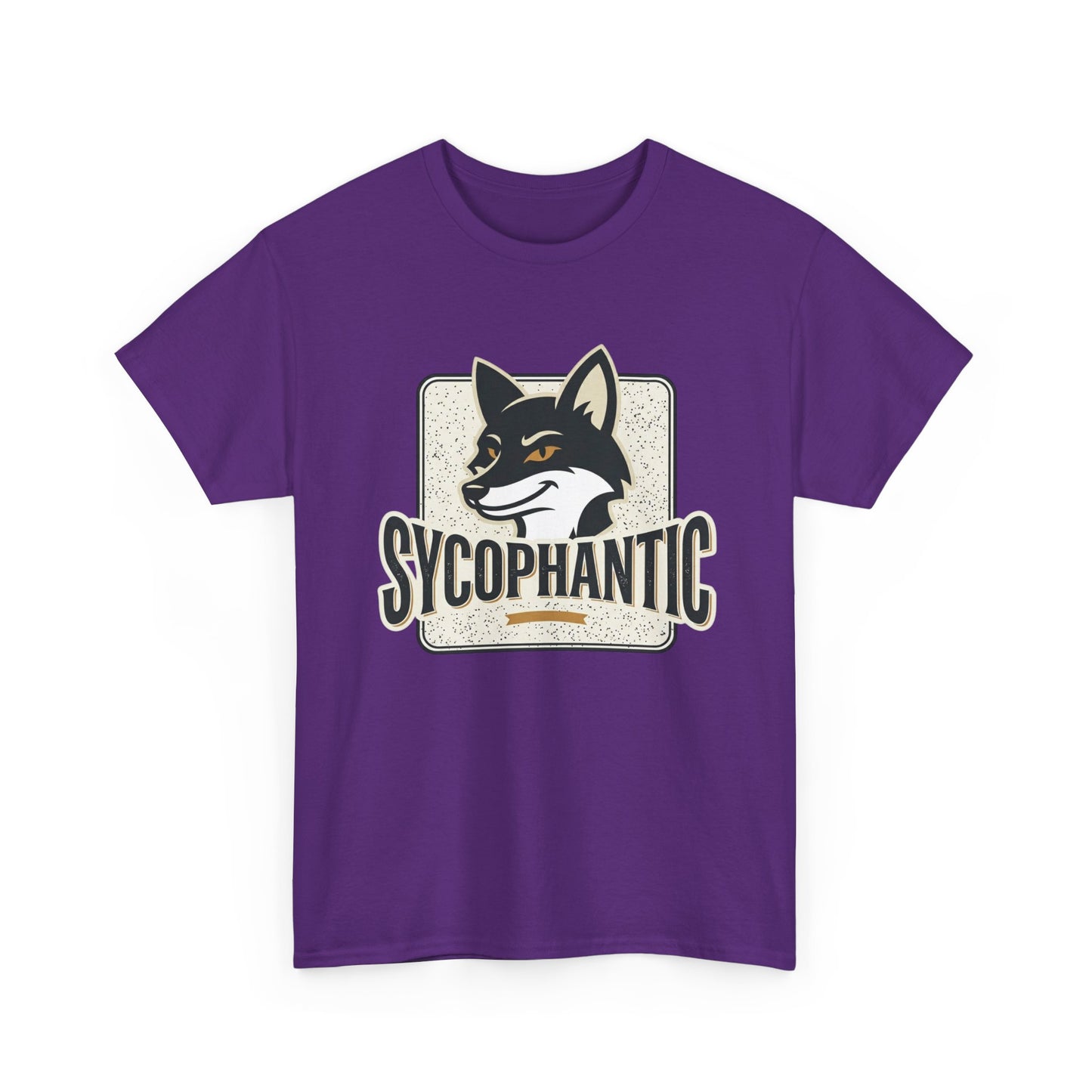Sycophantic Fox Graphic Tee — Retro Animal Logo T-Shirt