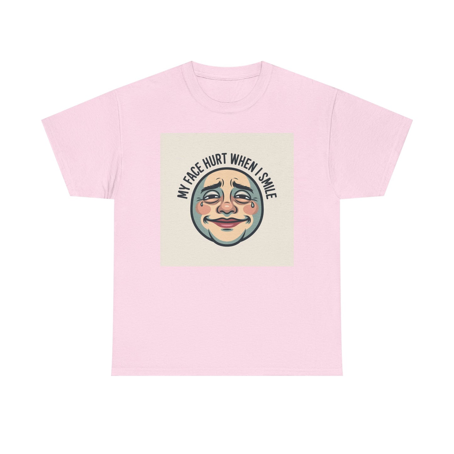 Graphic Tee — “My Face Hurt When I Smile” Vintage Sad Clown Laughing Design