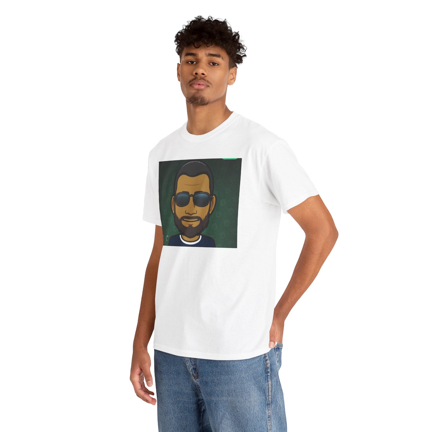 Bitmoji Portrait Tee — Cool Sunglasses Avatar Graphic T-Shirt Printify