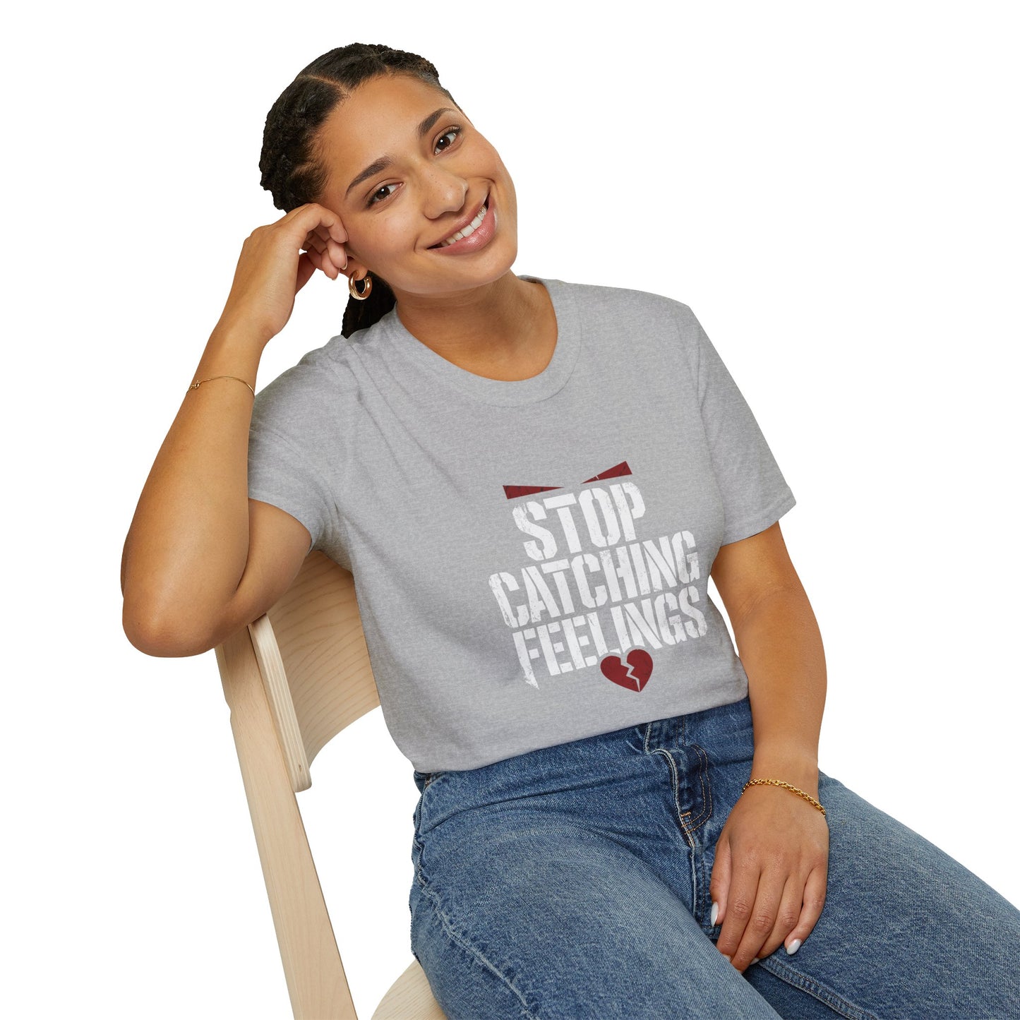 Stop Catching Feelings T-Shirt — Funny Heartbreak Graphic Tee