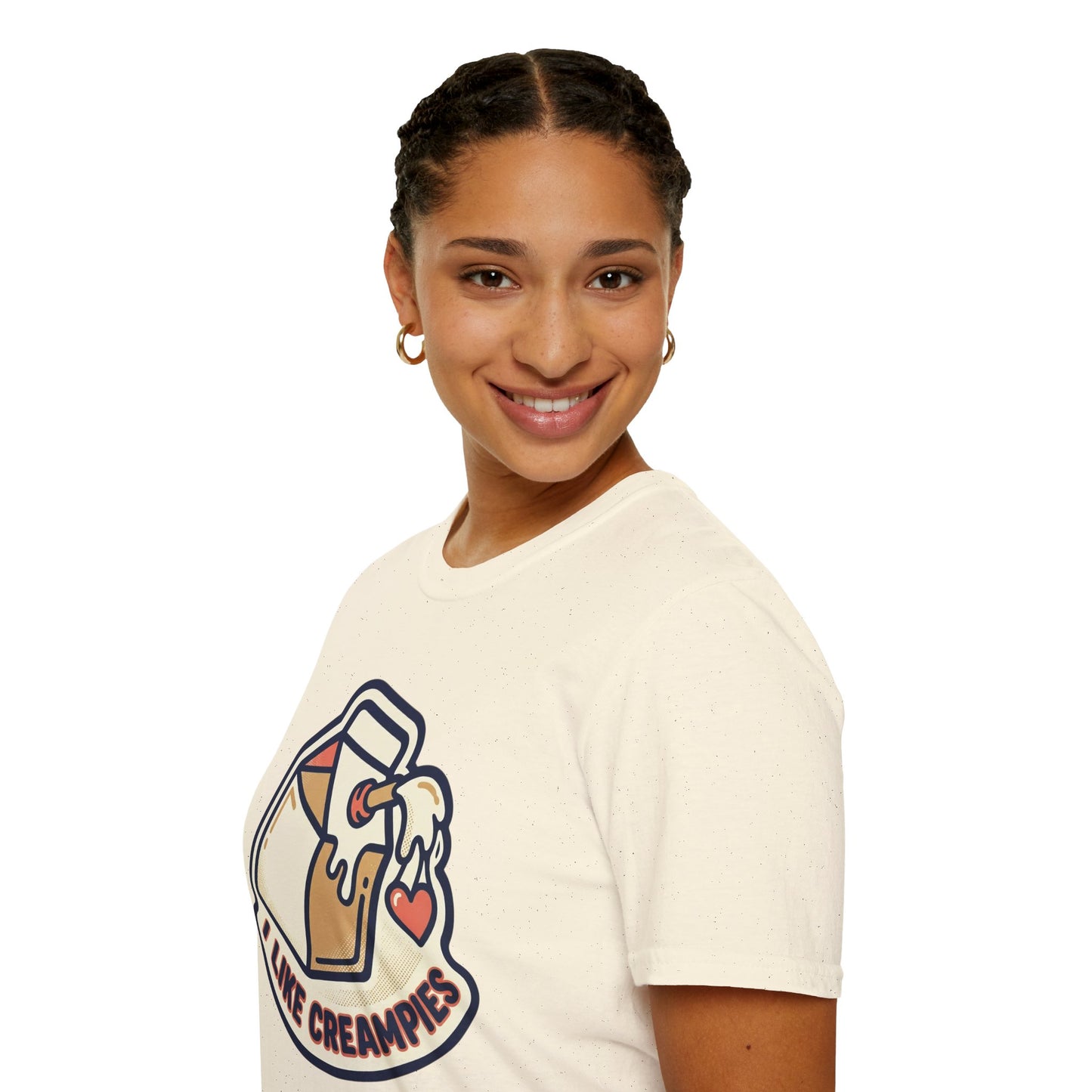 Cream Pie Cartoon T-Shirt — "I Like Creampies" Retro Milk Carton Graphic Tee