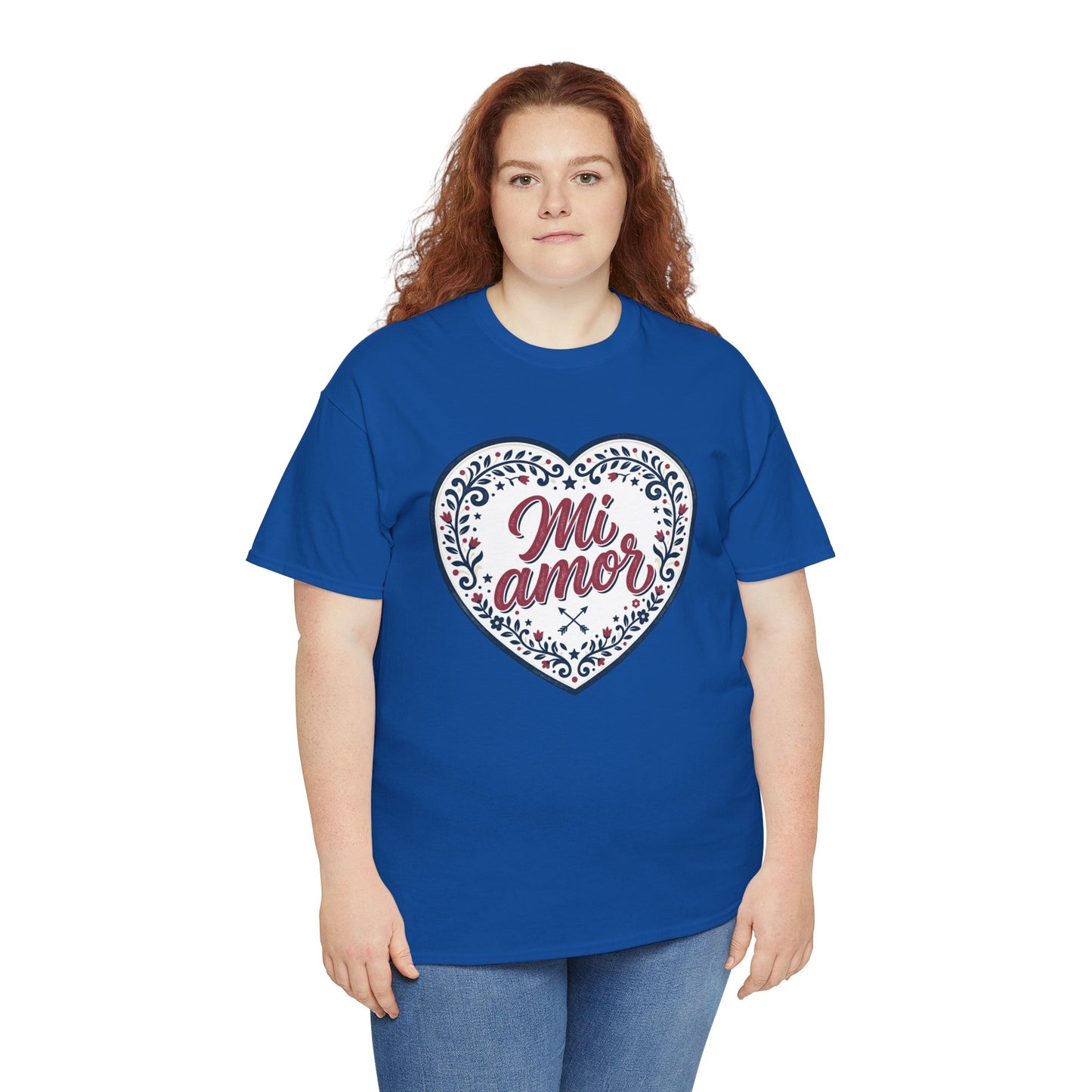 Mi Amor Heart T-Shirt — Romantic Floral Graphic Tee for Valentine’s Day
