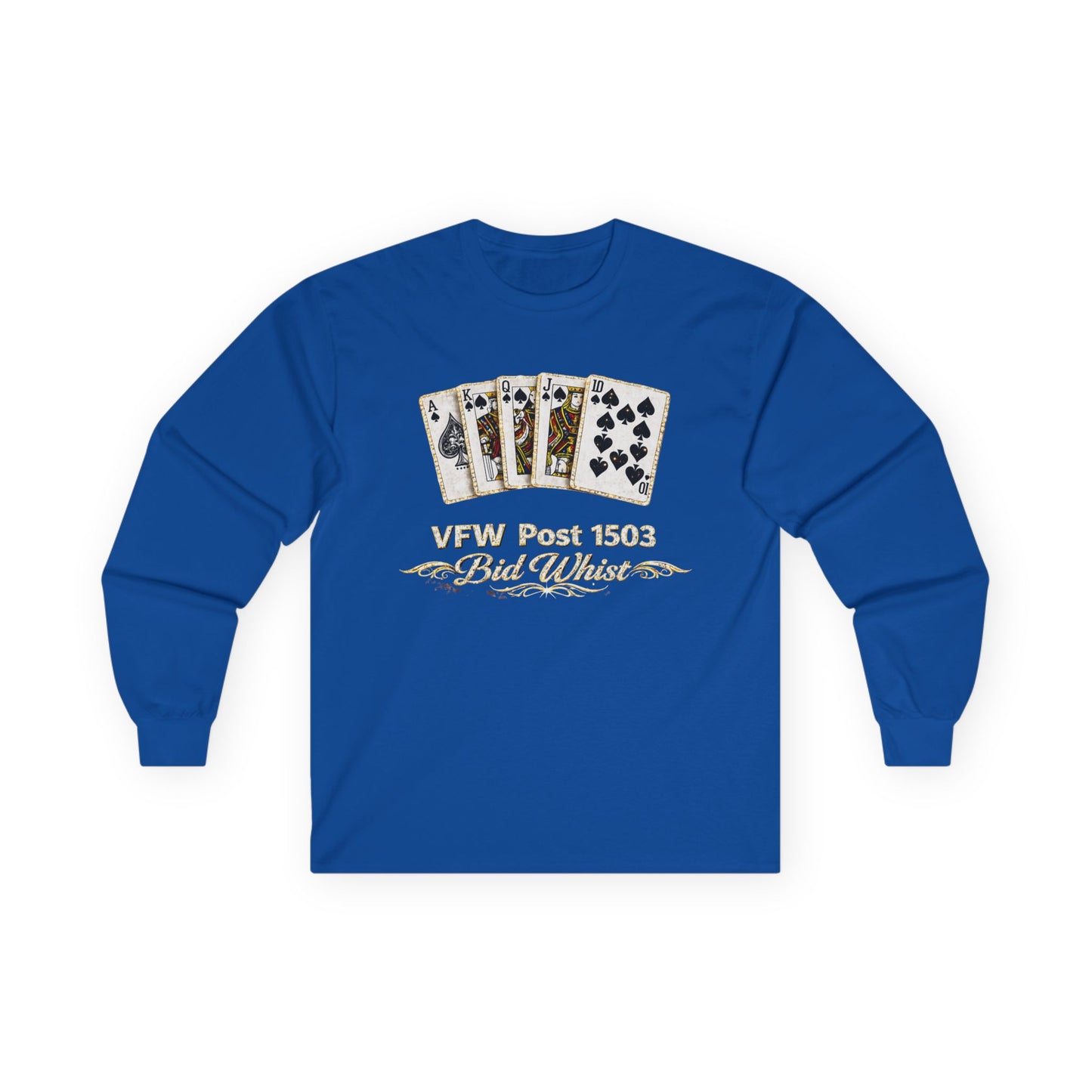 VFW Post 1509 Poker Aces Long Sleeve Tee — Veterans Card Game Shirt