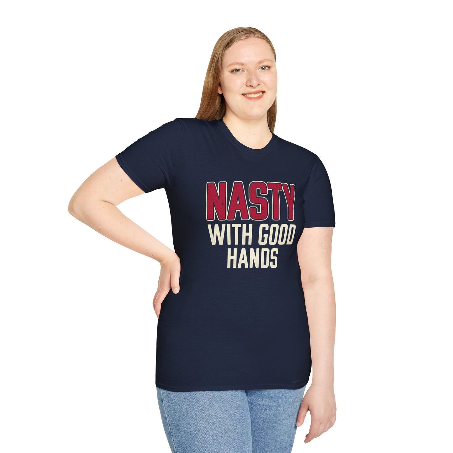 "NASTY With Good Hands" Bold Lettering Graphic Tee