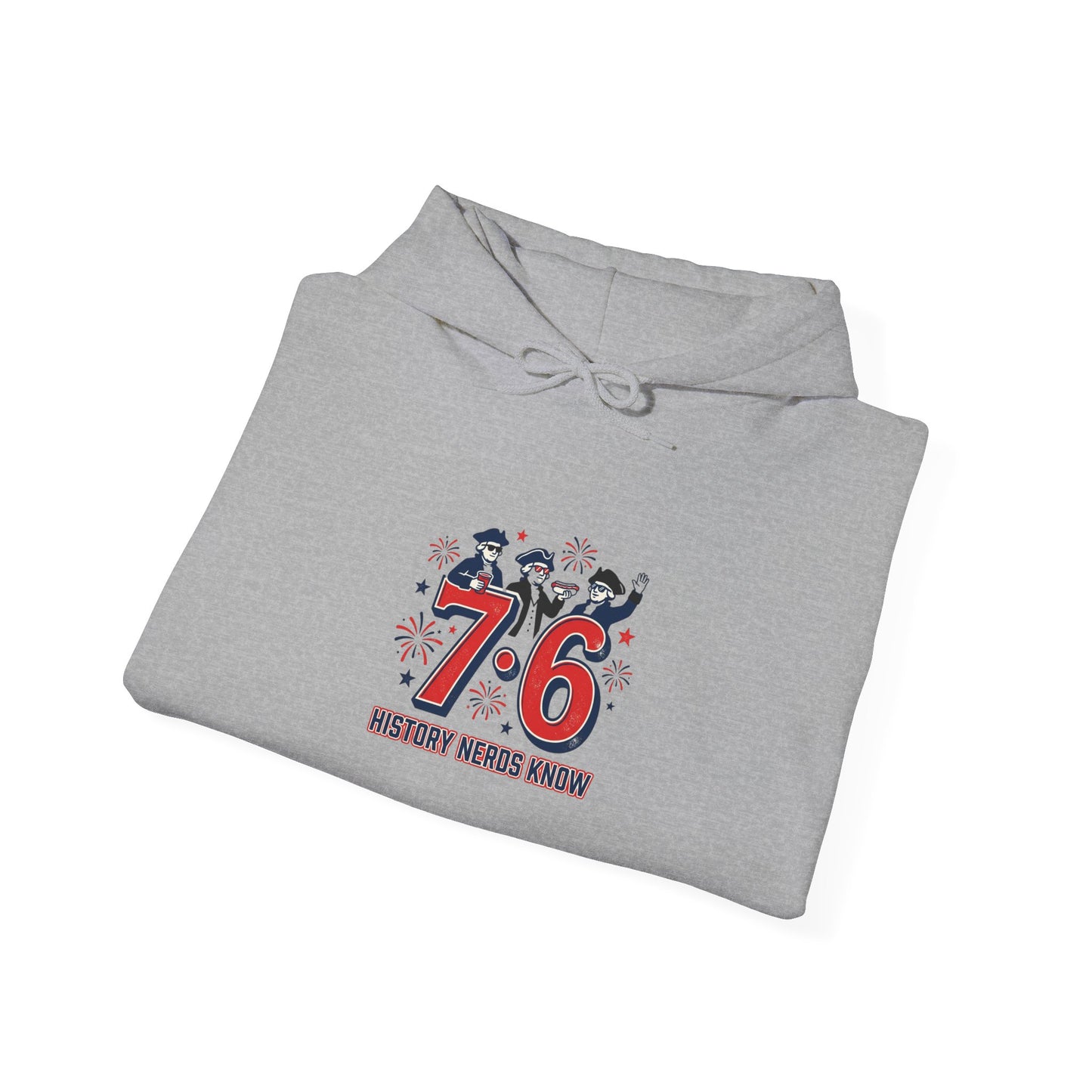 7•6 Patriotic History Meme Hoodie | 1776 Vintage Numbers, Independence USA