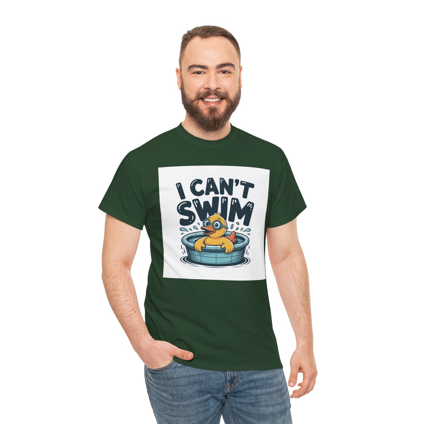 I Can't Swim Duck T-Shirt — Cute Funny Pool Float Graphic Tee