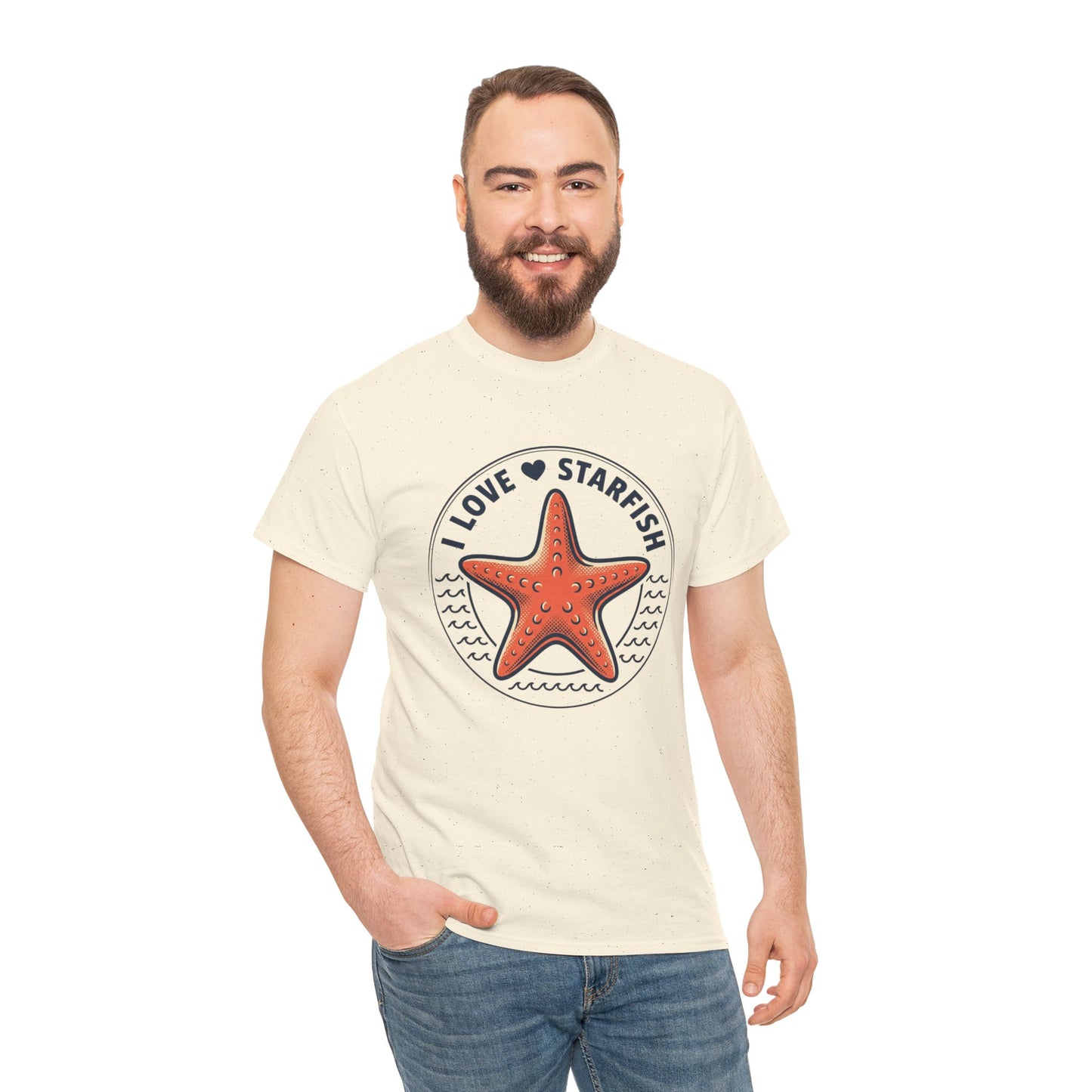 Starfish Tee — "I Love Starfish" Beach Graphic T-Shirt