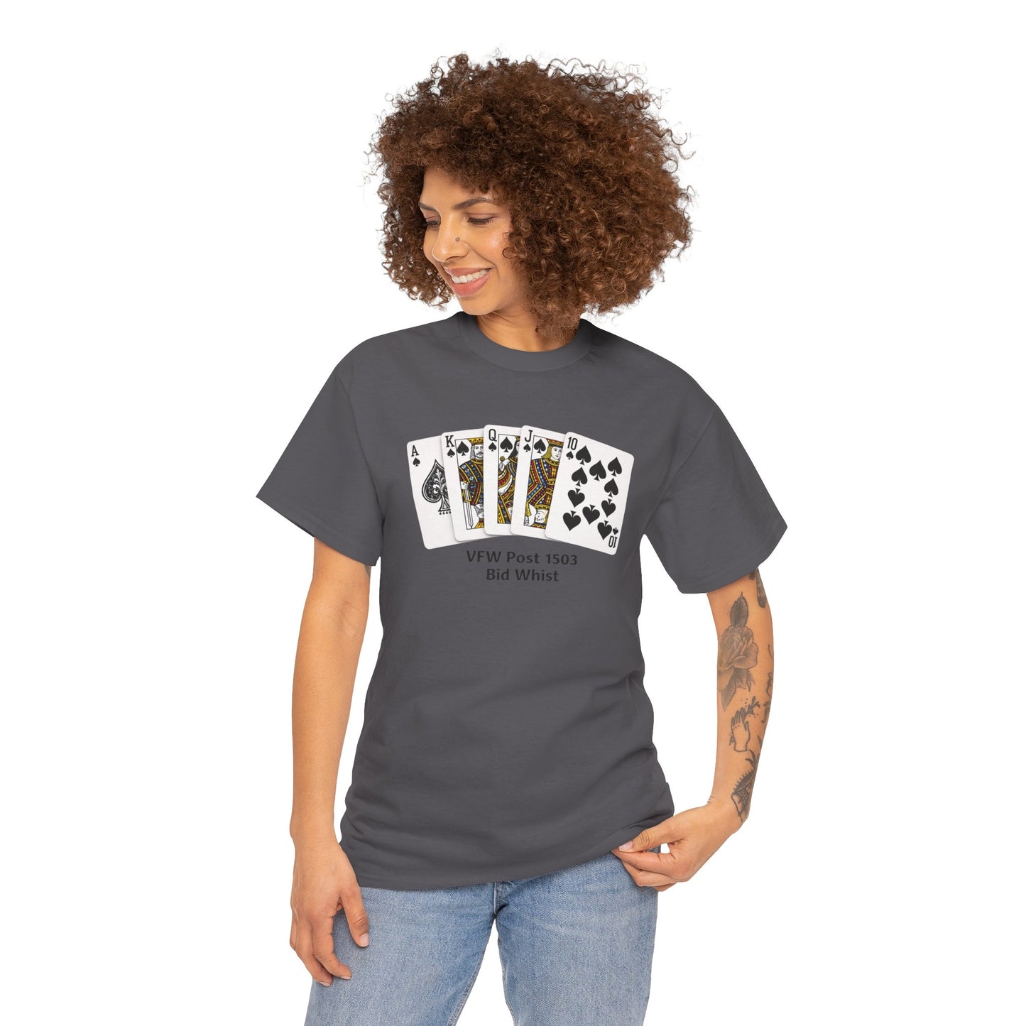 Bid Whist Card Tee — VFW Post 1501 Poker Night T-Shirt
