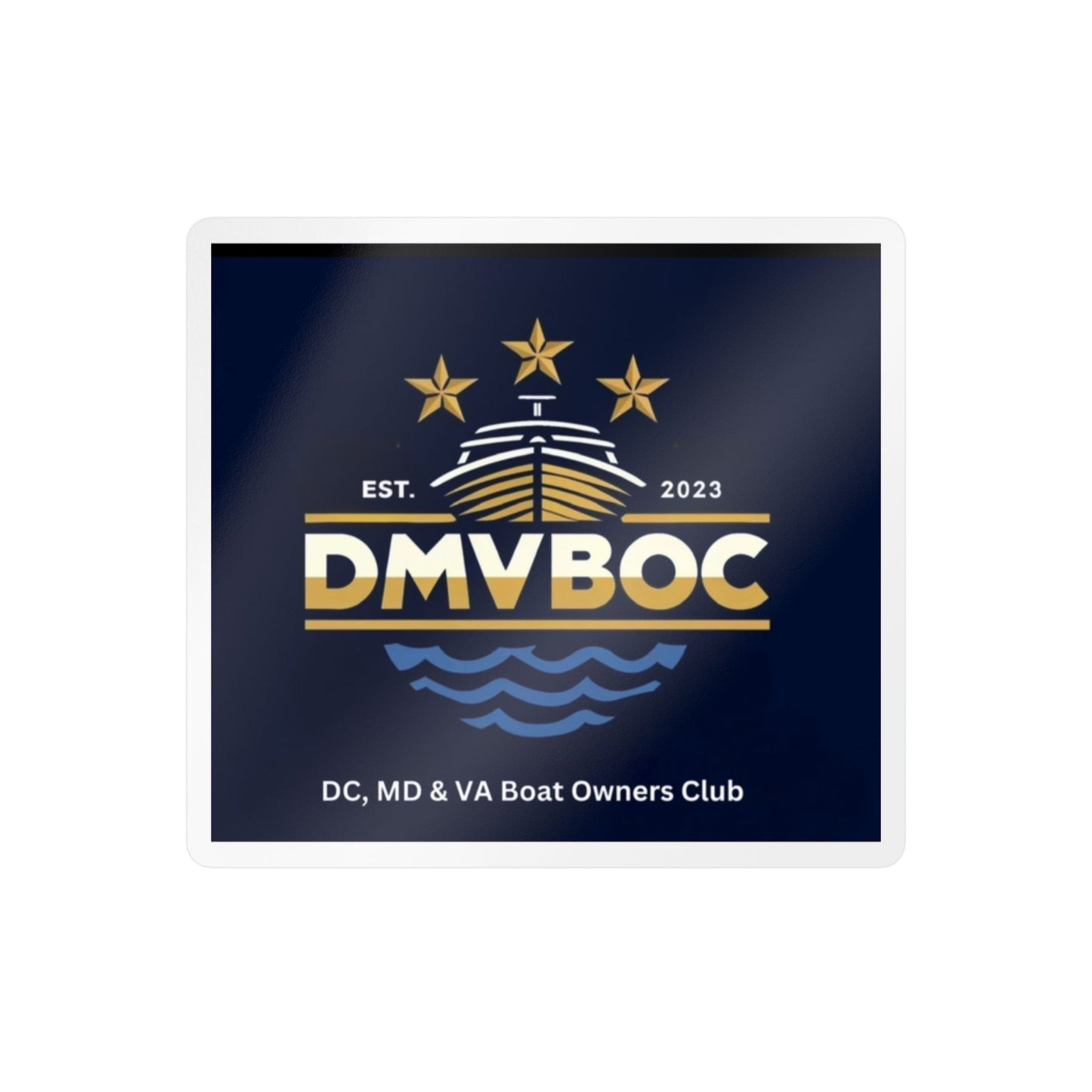 DMVBOC Boat Club Kiss-Cut Vinyl Sticker — DC MD VA Boat Owners Club Logo Decal