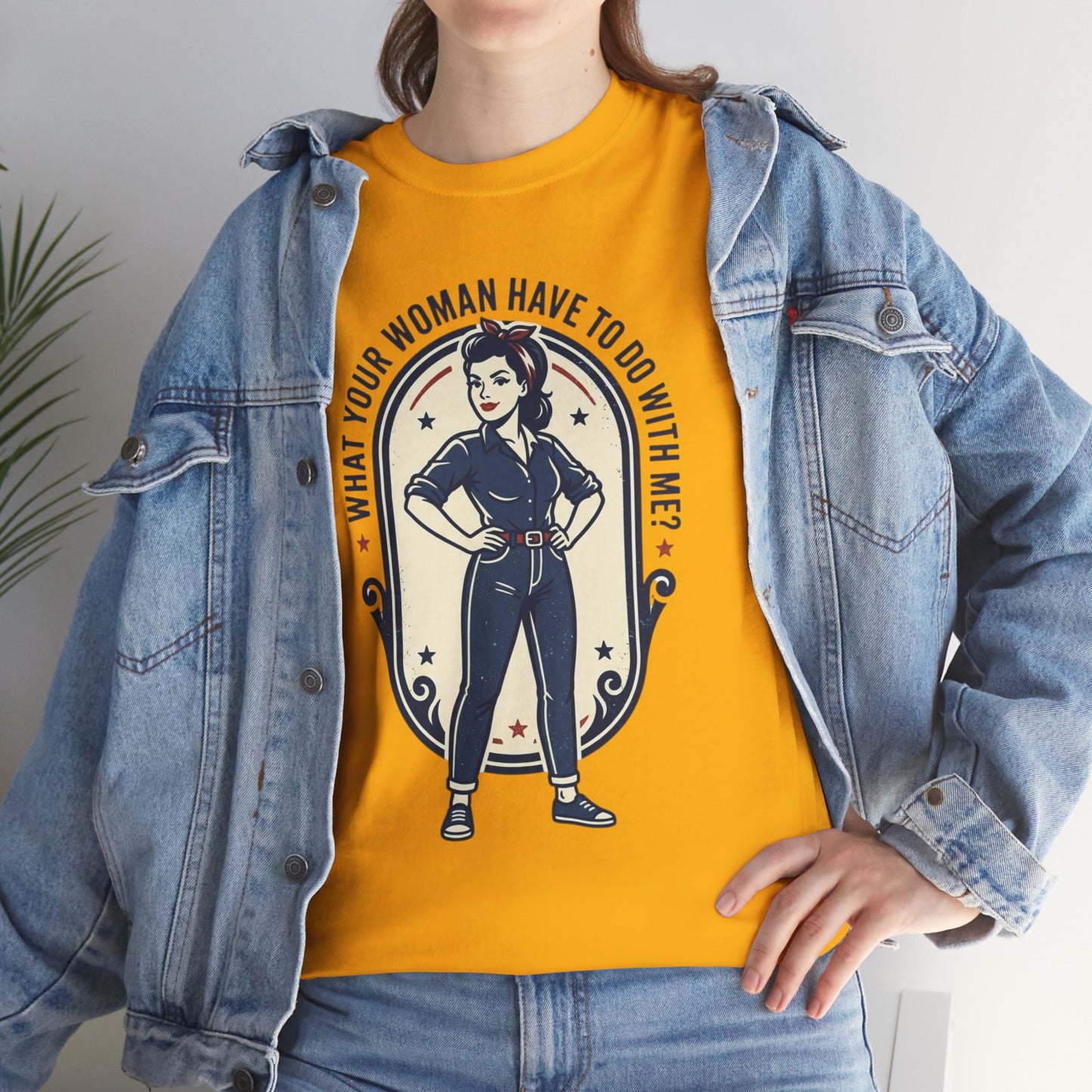 'What Your Woman Have To Do With Me?' Retro Pin-Up Graphic Tee