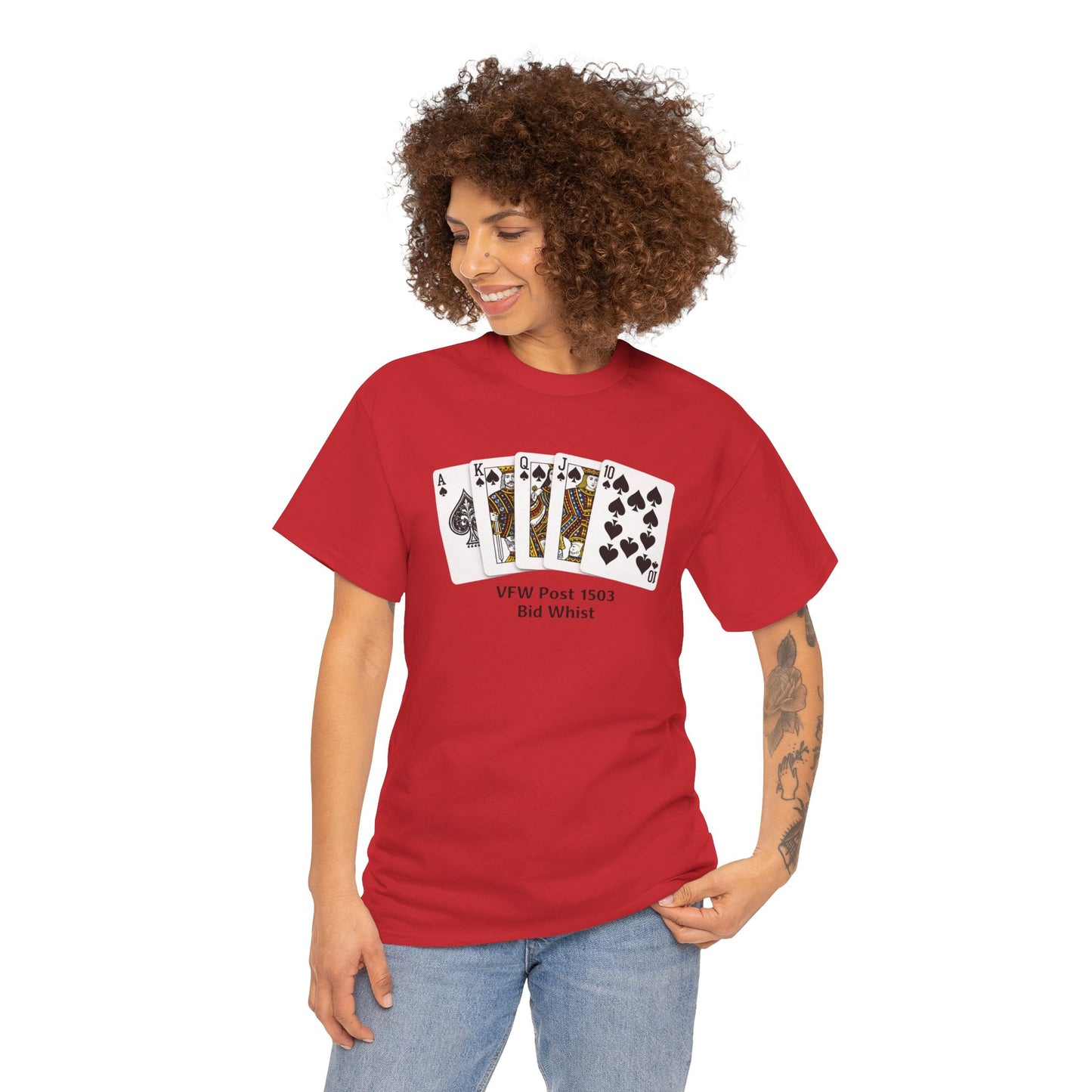 Bid Whist Card Tee — VFW Post 1501 Poker Night T-Shirt